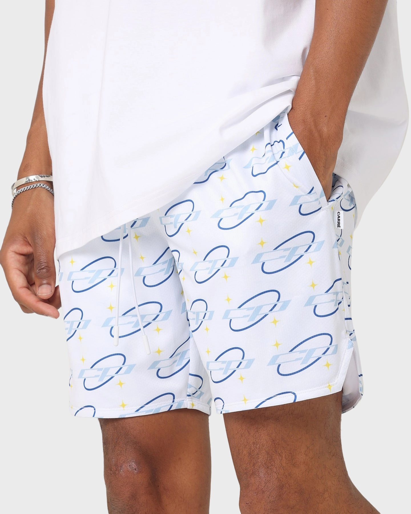 Carr?? Star Sign Mesh Shorts White Daily Wear