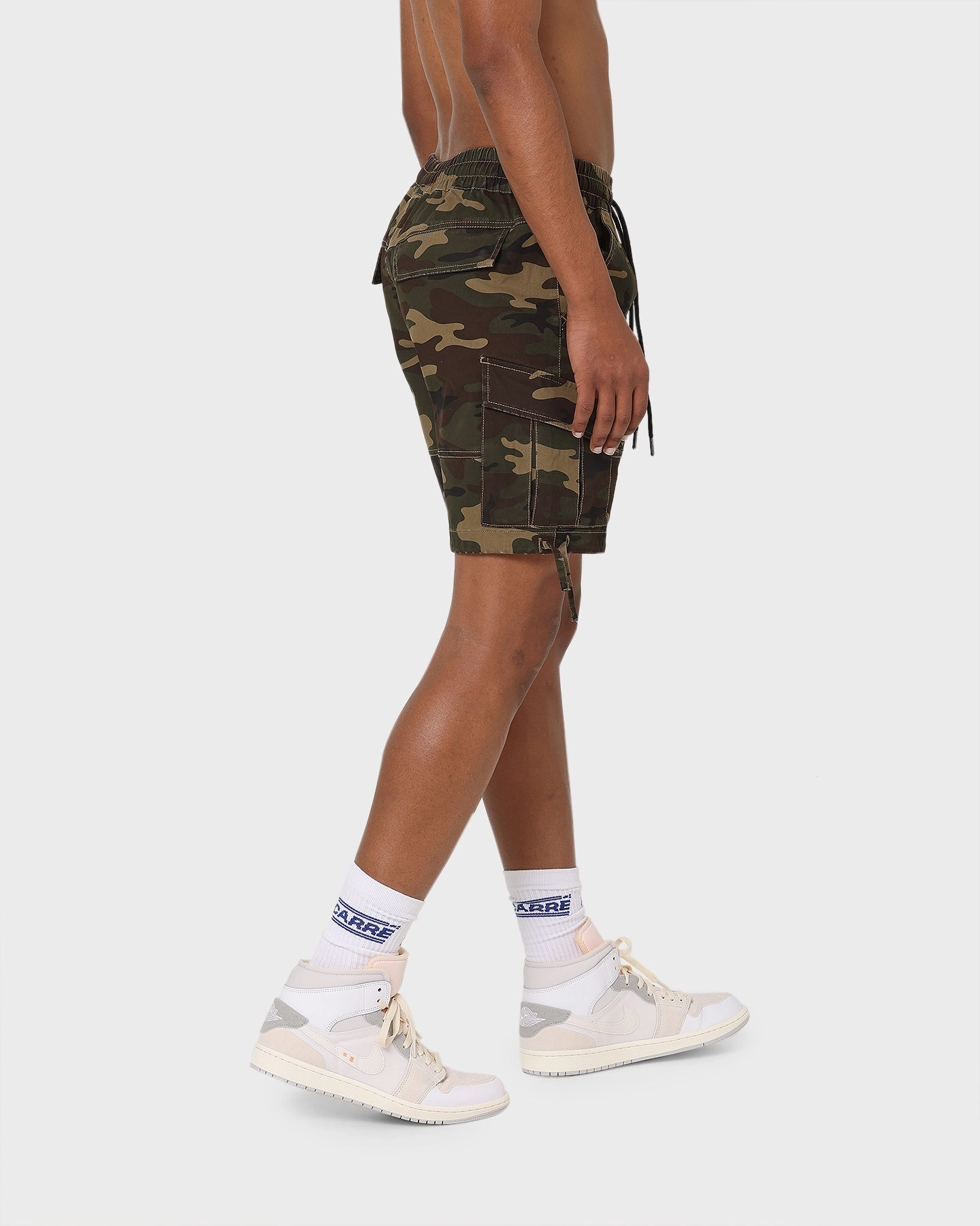 Soft Elastic Slip Resistant Inner Grip Carr?? Utility Cargo Shorts Camo