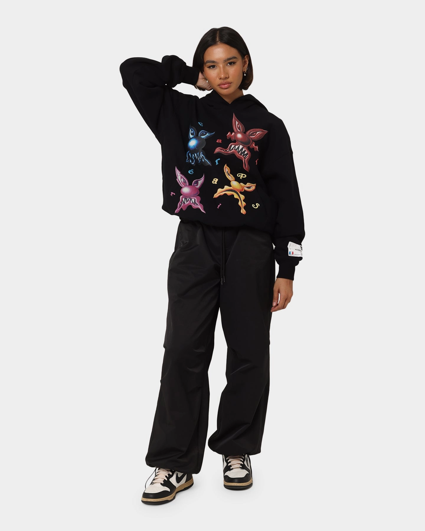 Classic Fit Carr?? X Kenny Scharf Meanie Oversized Hoodie Black