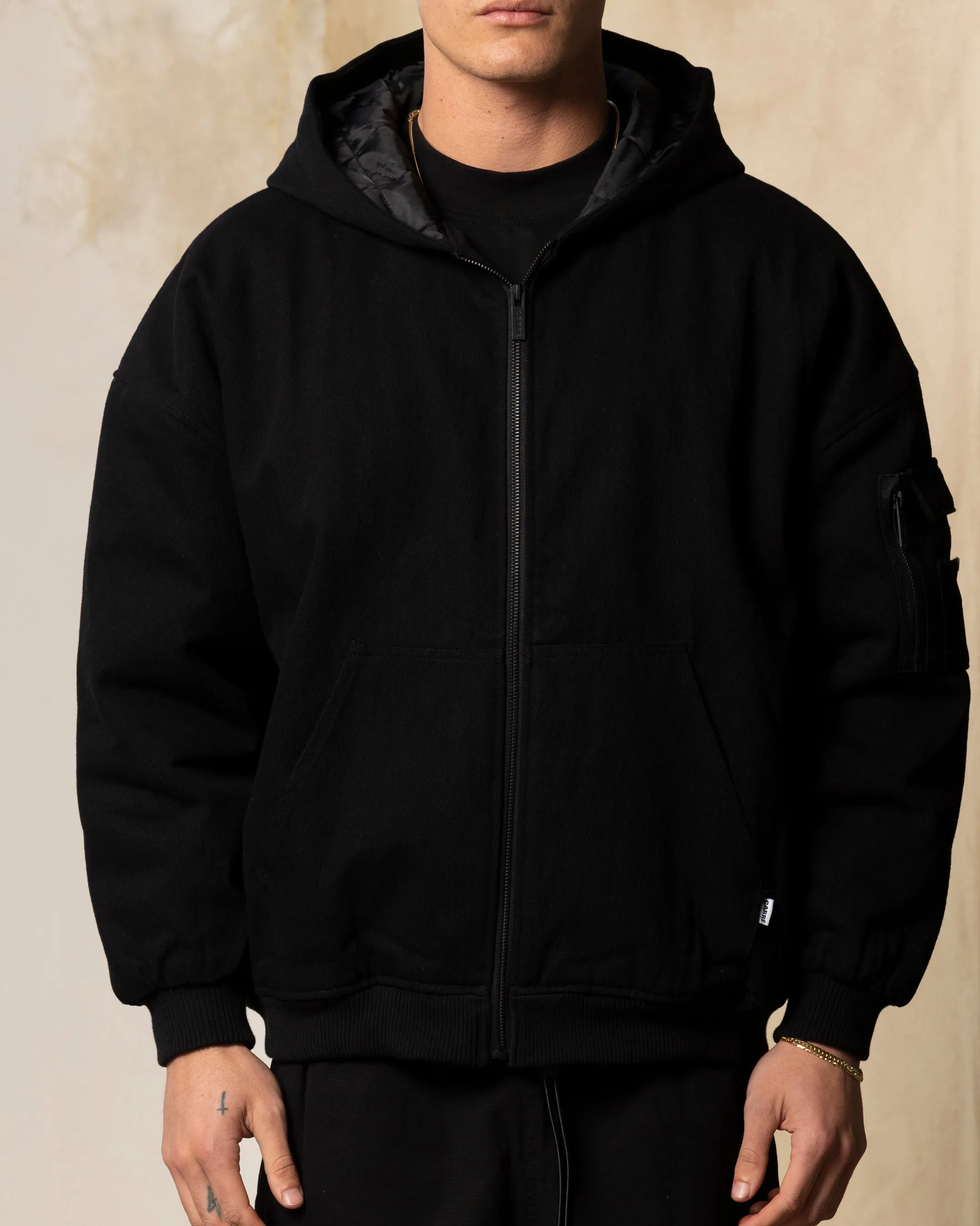 Carre Arch Work Bomber Jacket Washed Black UltraLight Packable Design suitable for formal meetings