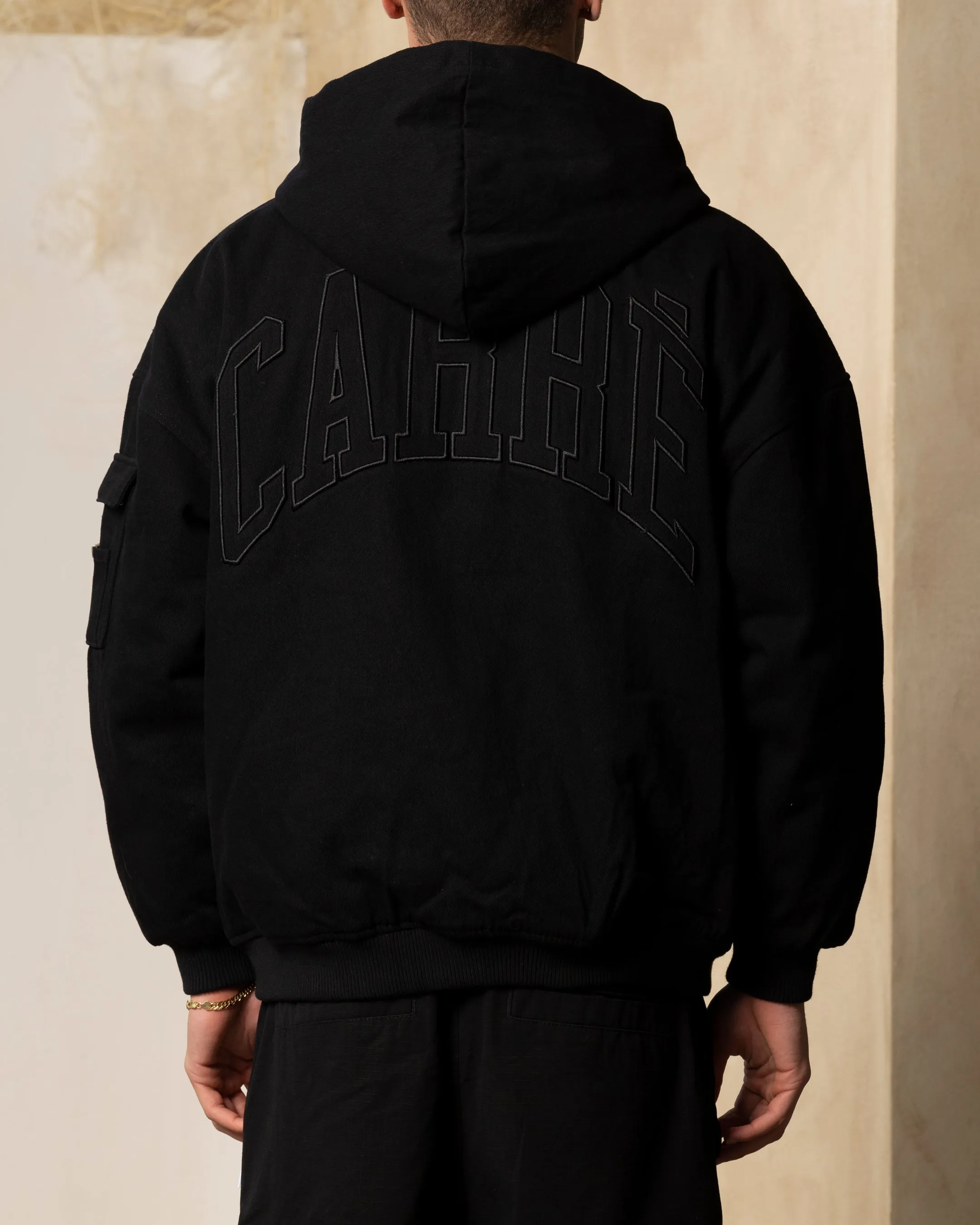 Carre Arch Work Bomber Jacket Washed Black Urban Ease