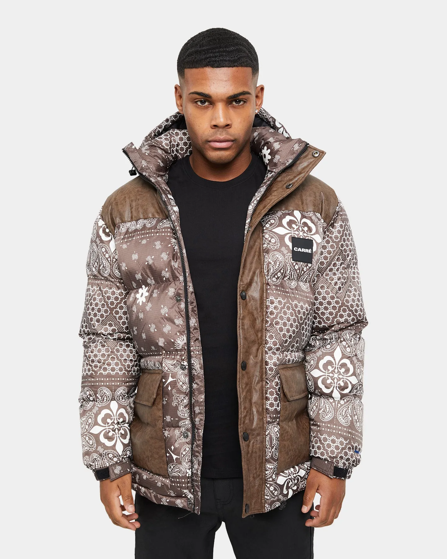 Carre Bandana Ultra Roadman Puffer Jacket Dark Brown Revolutionize