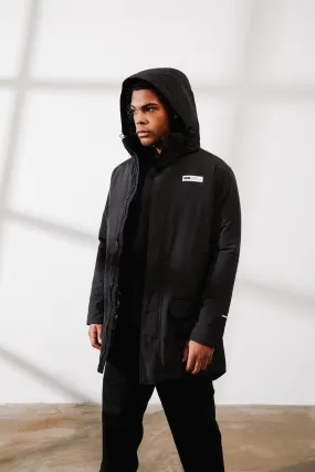 Carre Bandana Ultra Trench Coat Black coastal