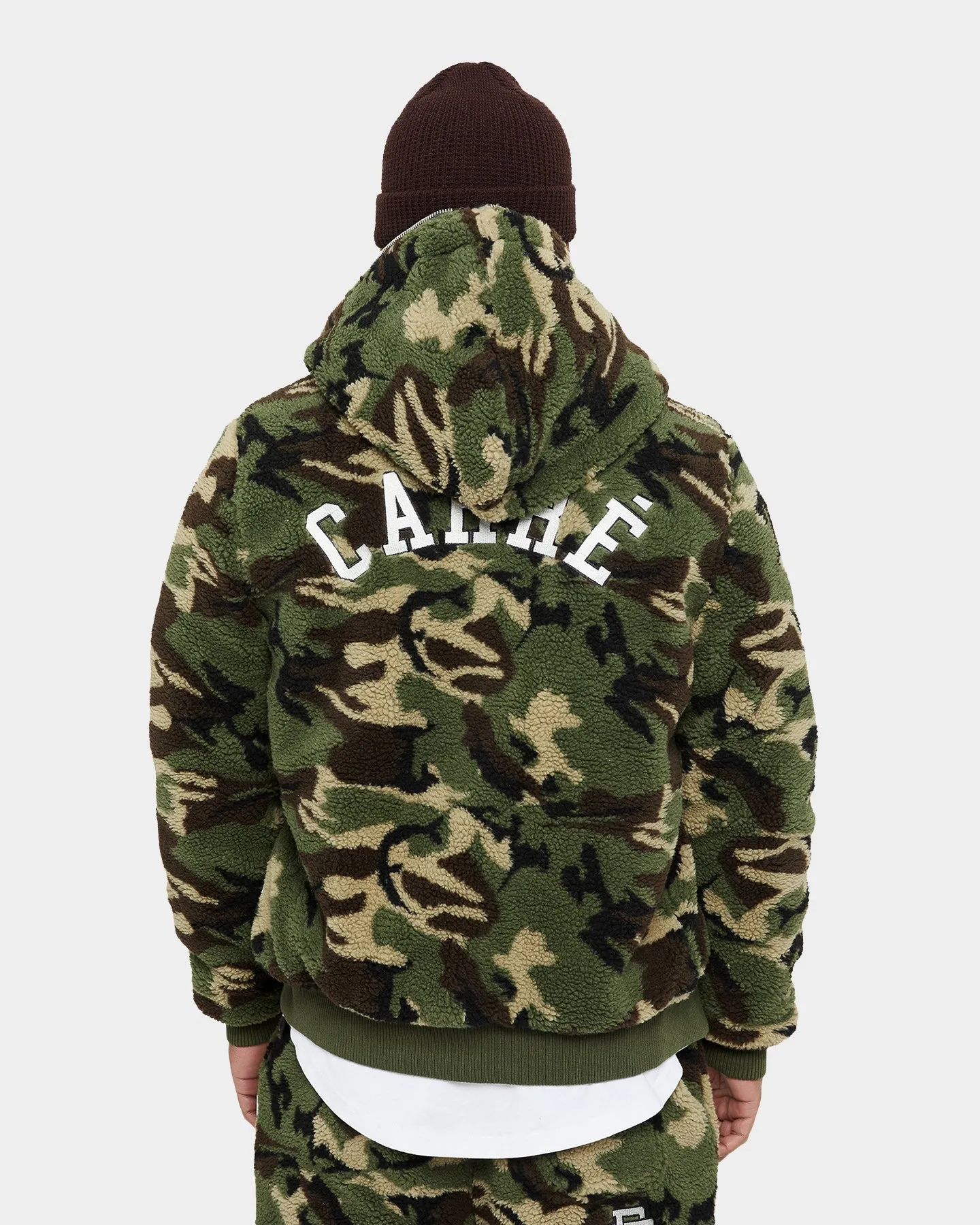 Carre C-Class Polar Fleece Zip Up Jacket Woodland Camo Taste upcycled design