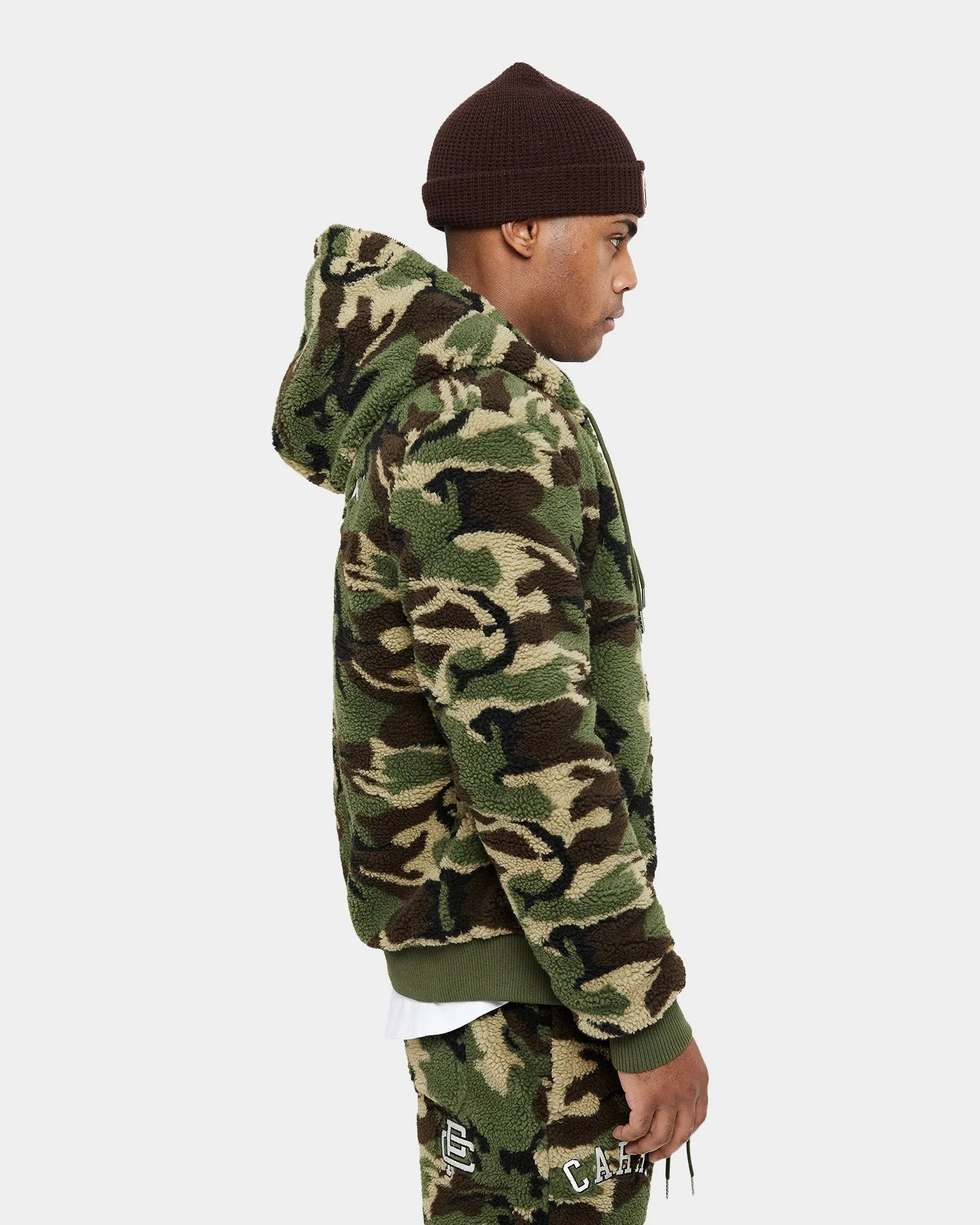 Shock Absorbent Padding All-Season Outerwear Carre C-Class Polar Fleece Zip Up Jacket Woodland Camo