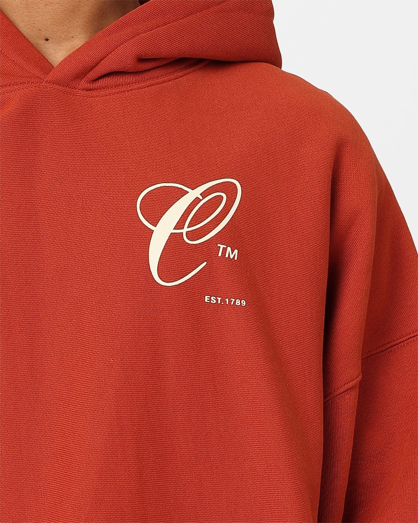 Reflective Trim Carre Capital C Oversized Hoodie Brick