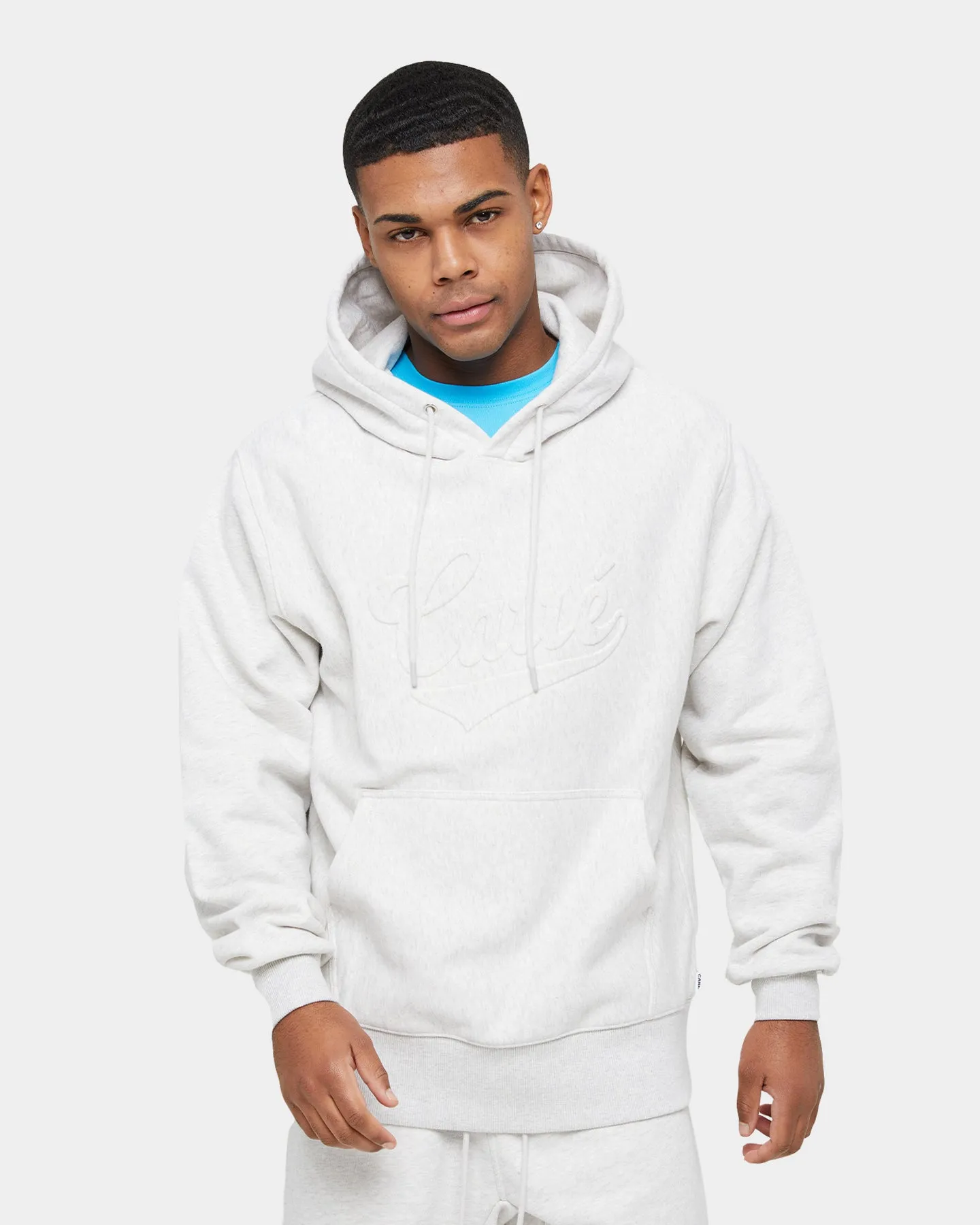 Laser Cut Perforations Minimalist Carre Forme CLS Hoodie Light Grey