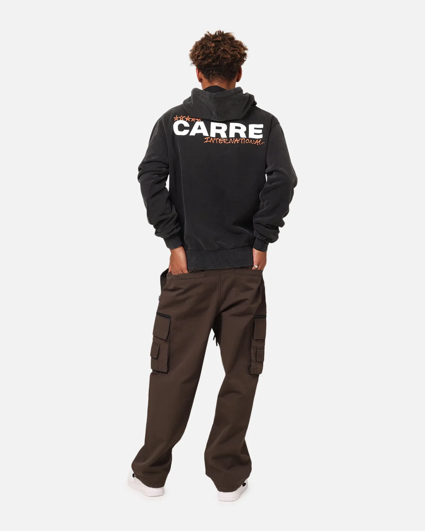 Carre Handdrawn Hoodie Vintage Black/White nurses Sleek Fit