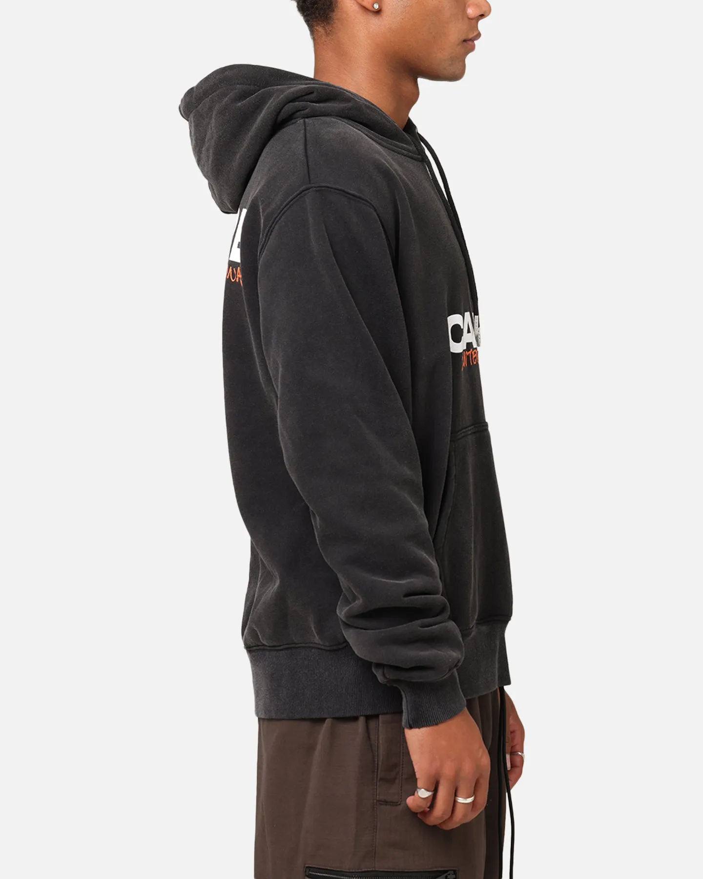 Quilted Construction Carre Handdrawn Hoodie Vintage Black/White