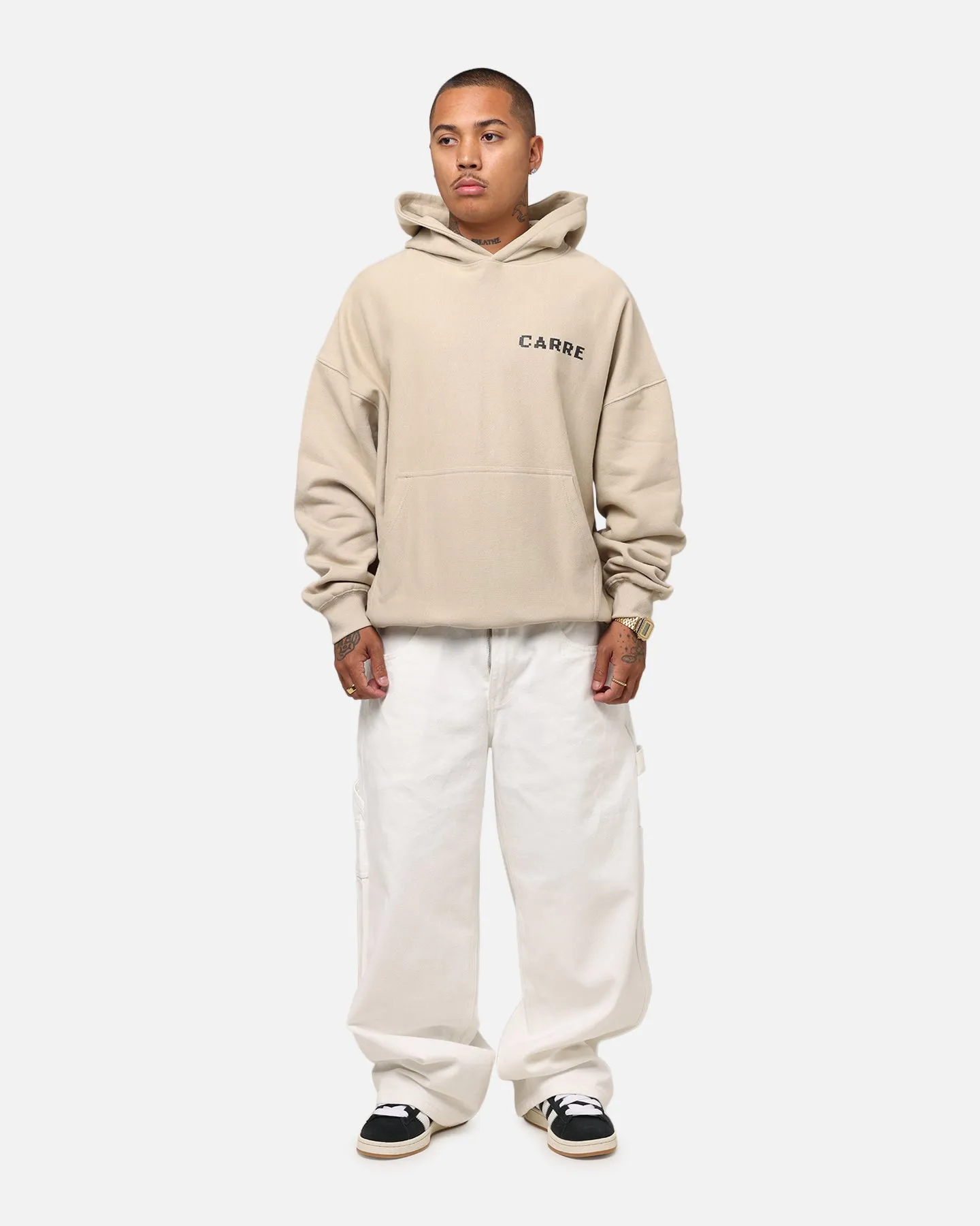 Tactile Response Fabric Carre Level Up Hoodie Stone