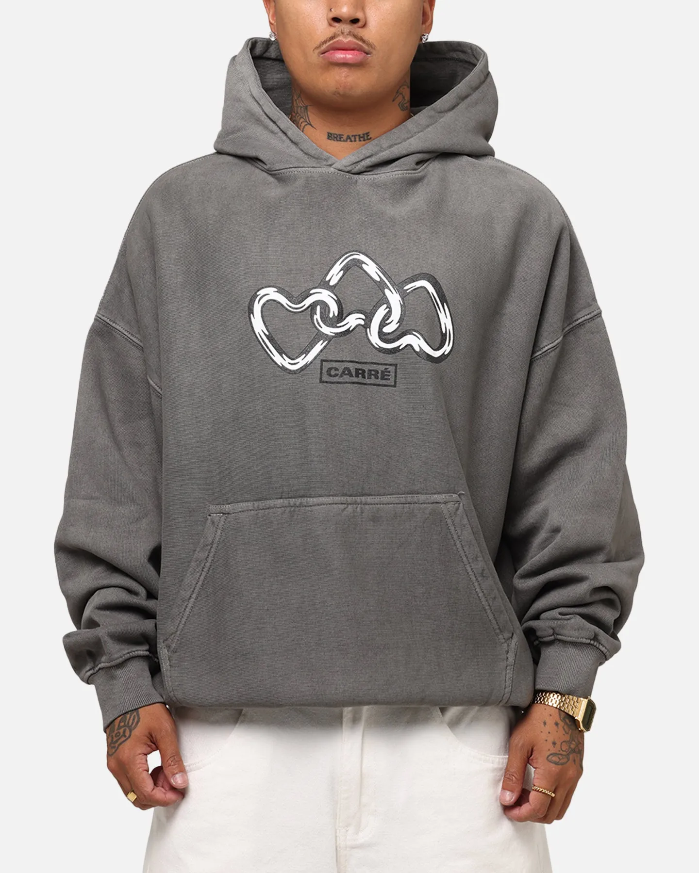 Outdoor Function Carre Link Hoodie Washed Charcoal