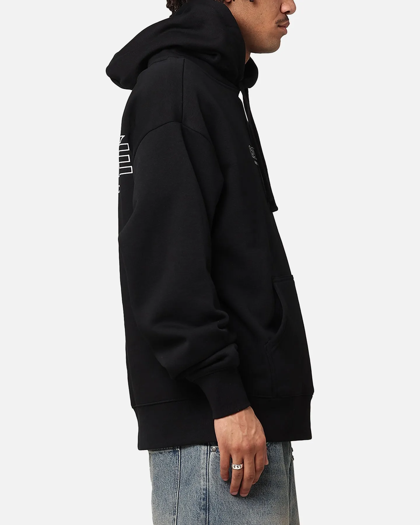 Carre Out Motion Hoodie Black Zipper Closure Hidden Zipper Closure