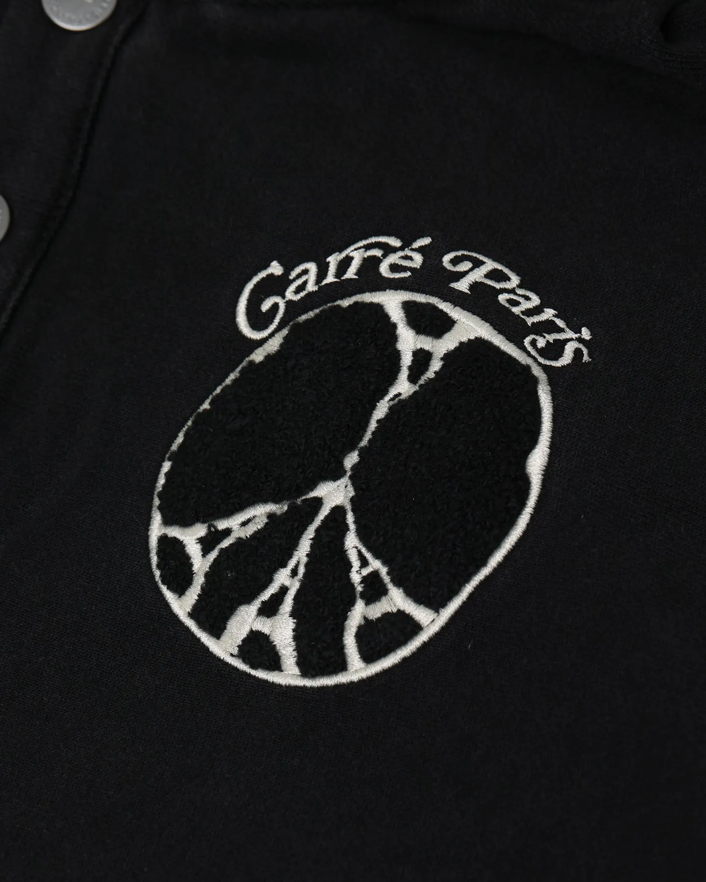 Carre Peace Button Up Hoodie Washed Black Slide