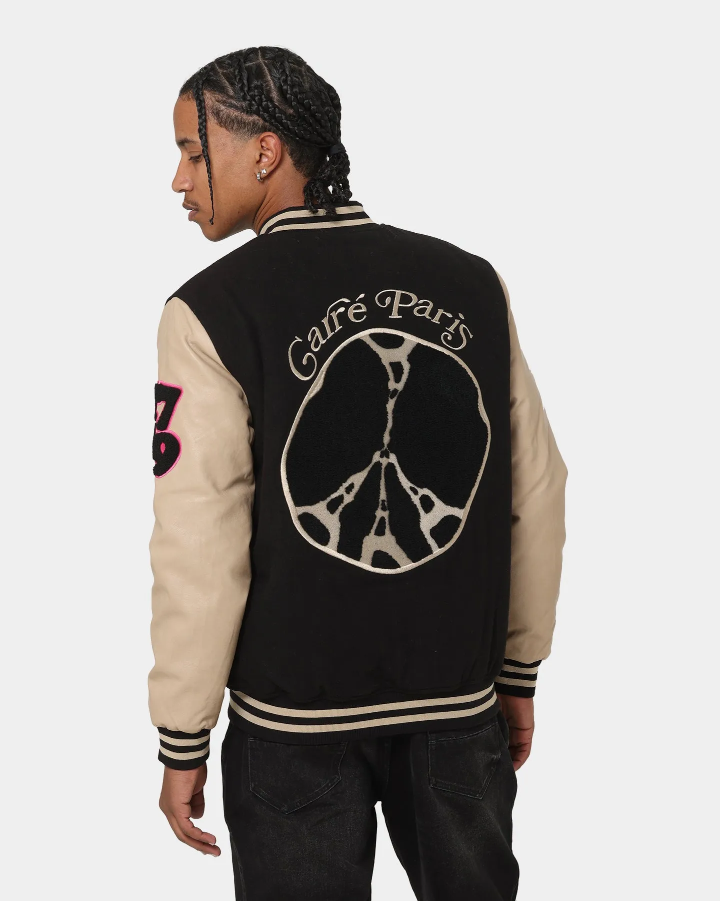 Carre Peace Varsity Jacket Black/Stone Sign