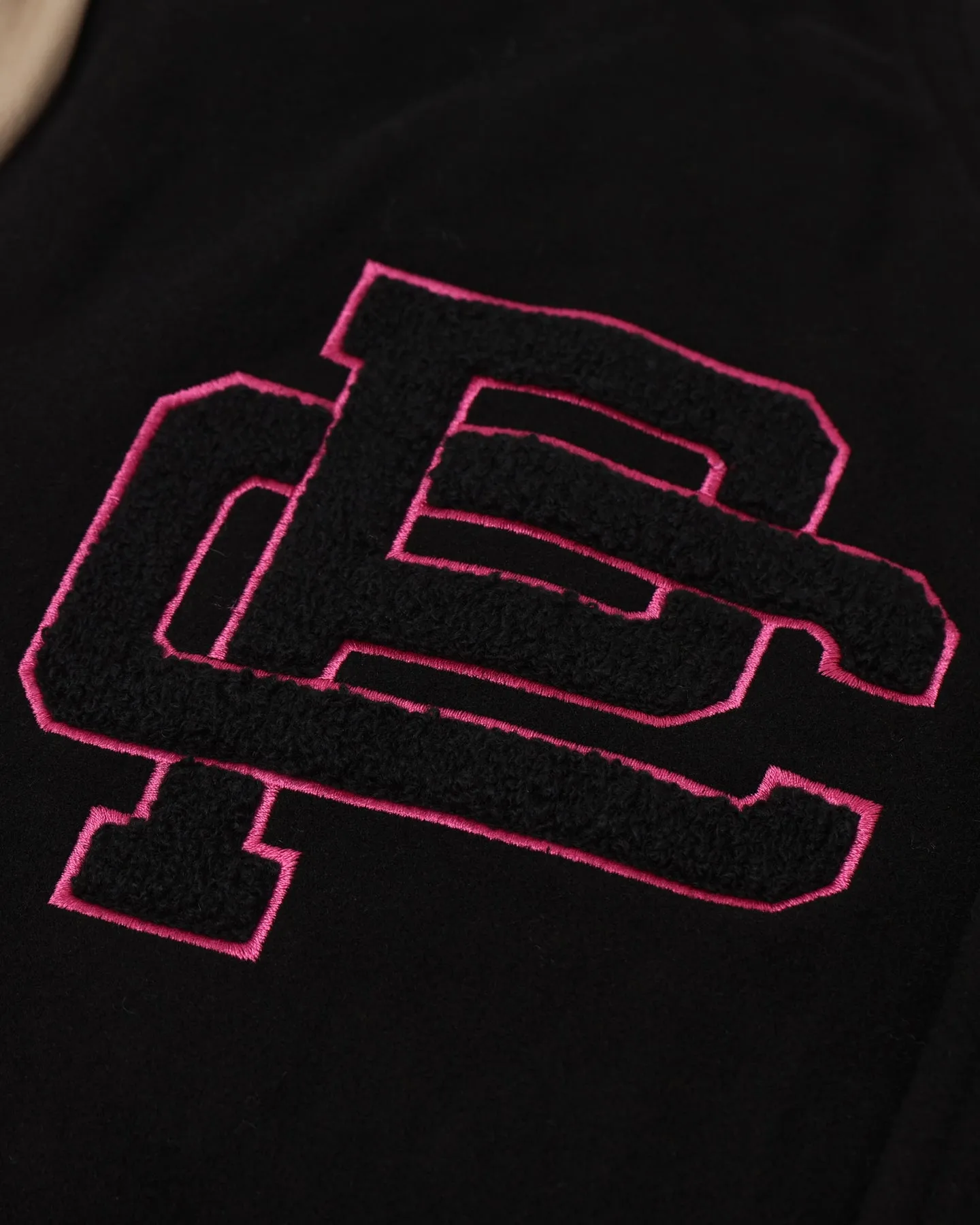 Carre Peace Varsity Jacket Black/Stone Bonded seams Taped Edges