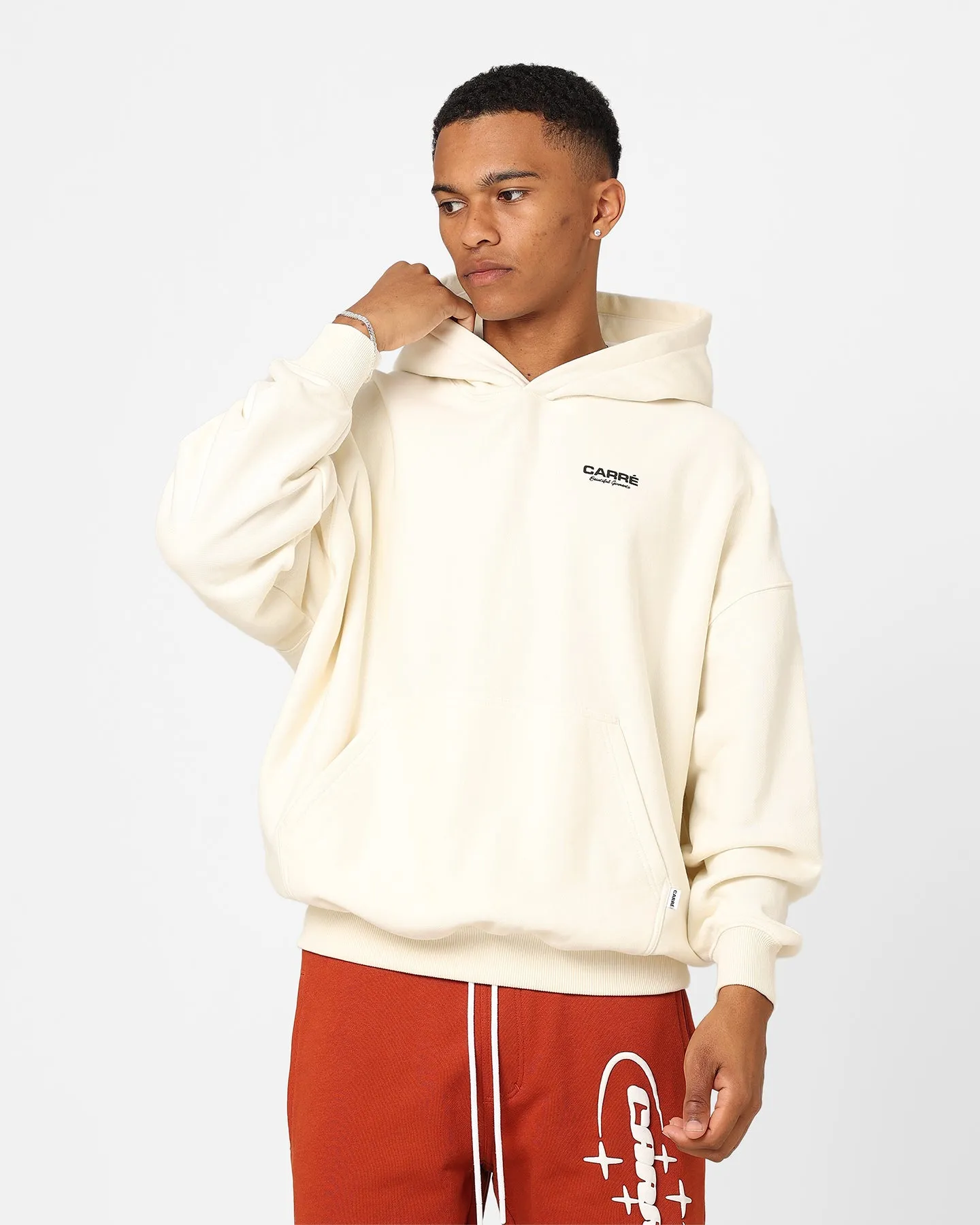 Travel Ease Carre RGB Oversized Hoodie Off White