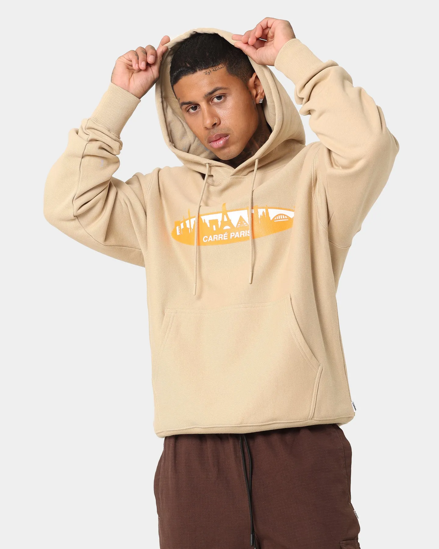 Snag Free Zippers Carre Skyline Hoodie Stone