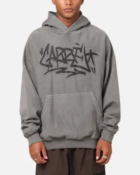 Silicone Grip Trim museum Carre Tagged Hoodie Washed Charcoal