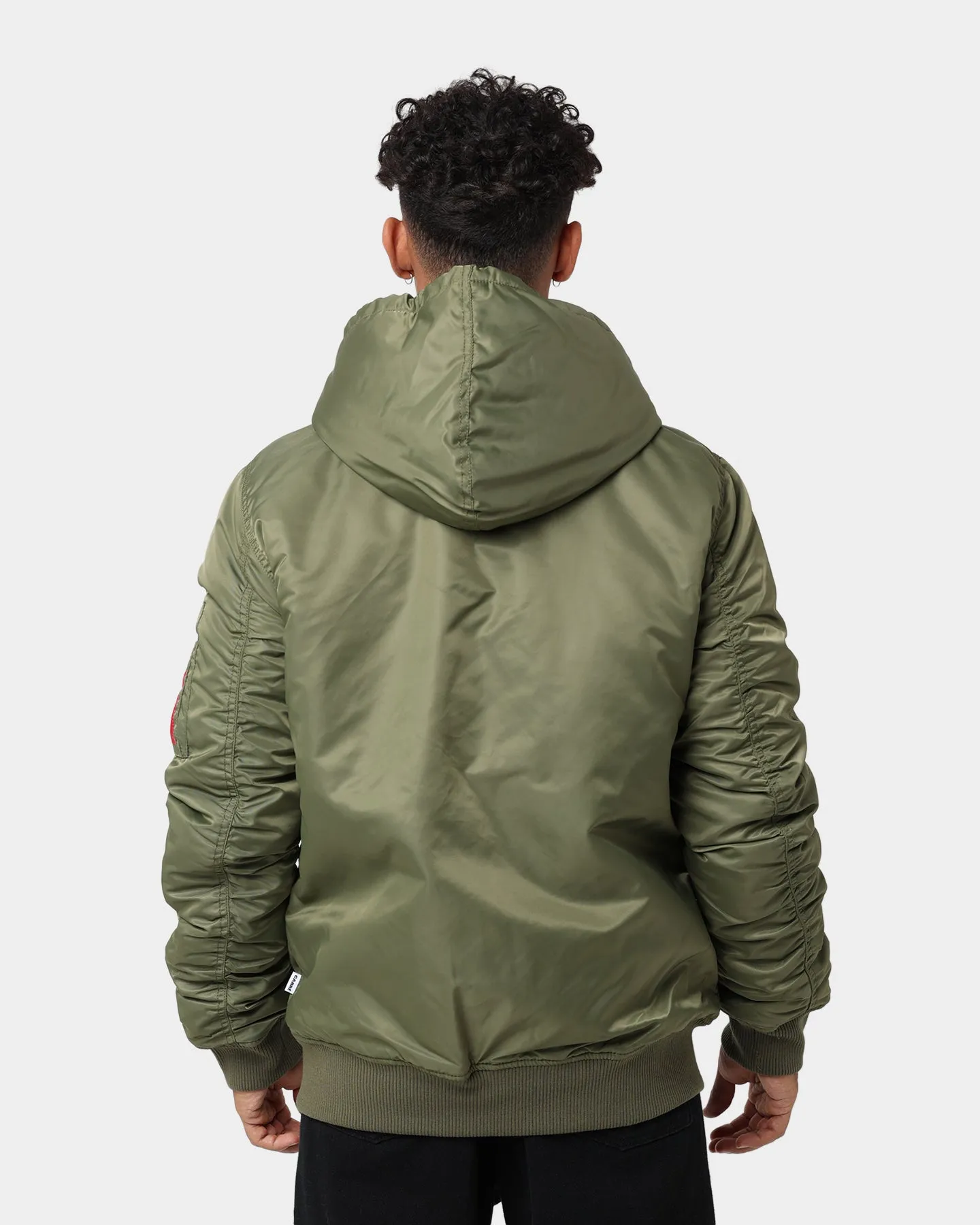 Carre Ultilitaire Hooded Bomber Jacket Khaki Green family gathering