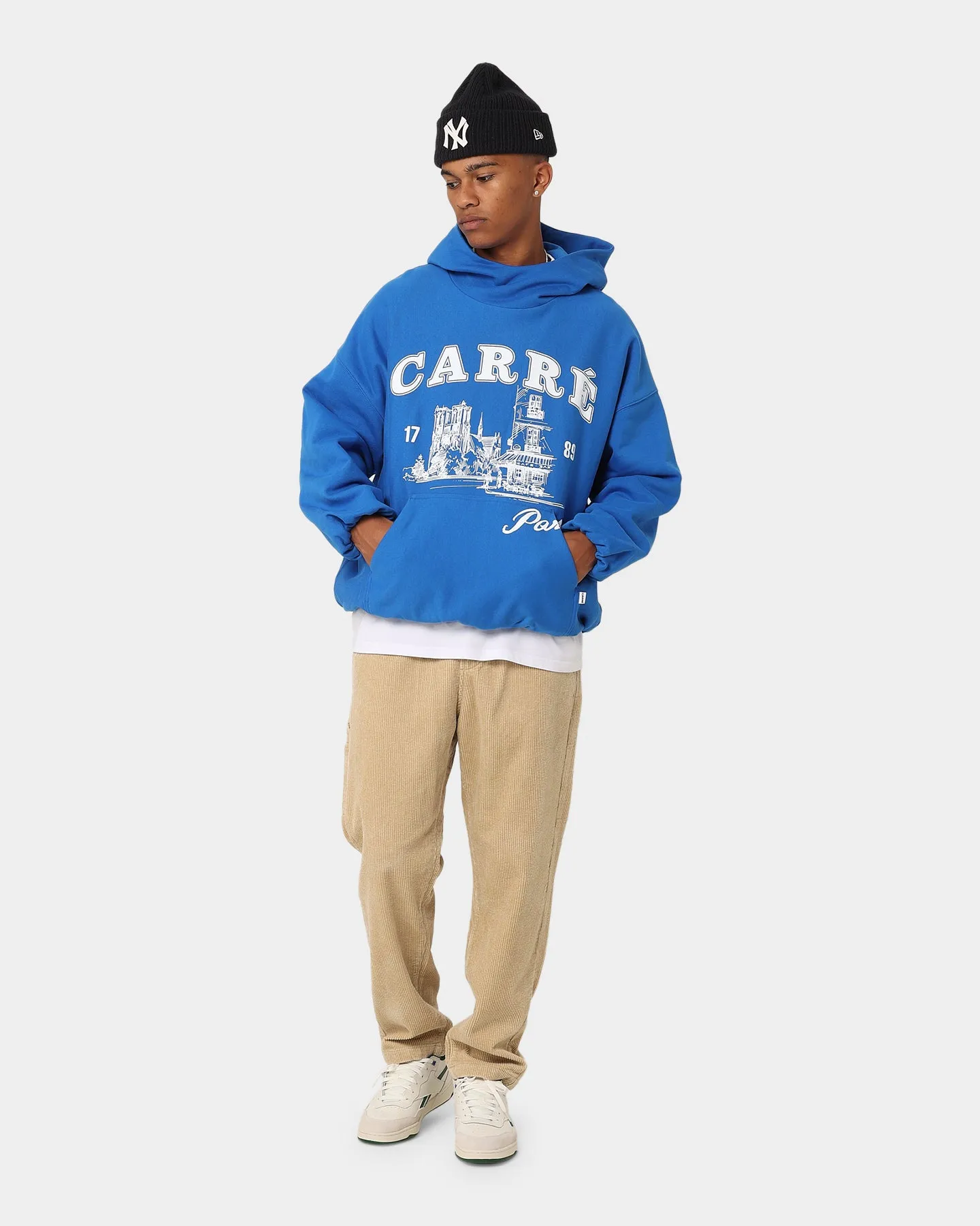 Softshell Material Carre Vues Oversized Superior Hoodie Blue