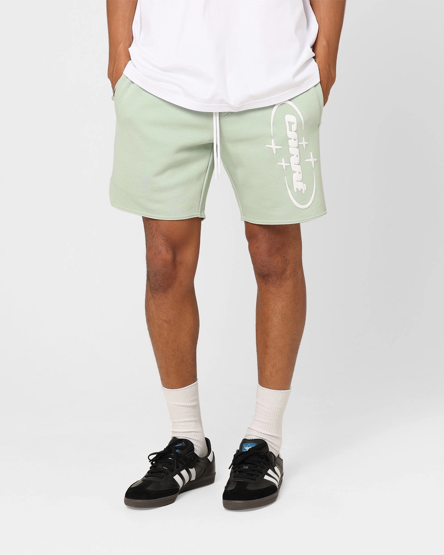 Extended Inseam Options Chic Comfort Carre 2K Shorts Pistachio