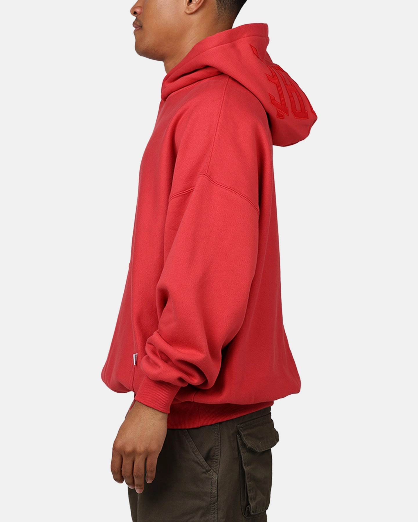 Front Pockets Chic Look Carre Arch Oversized Hoodie Red