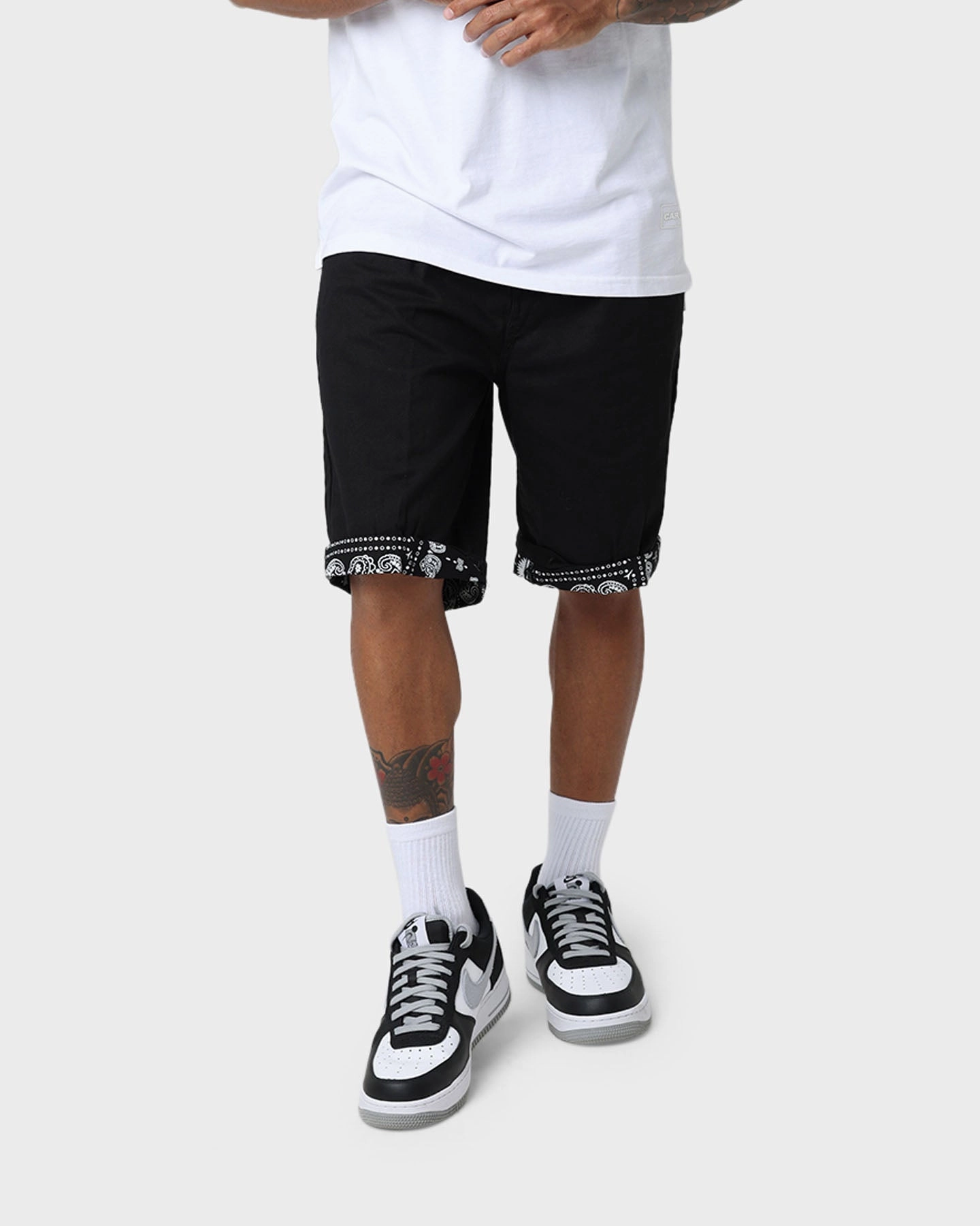 RollUpFasten Carre Bandana Ultra Chino Shorts Black