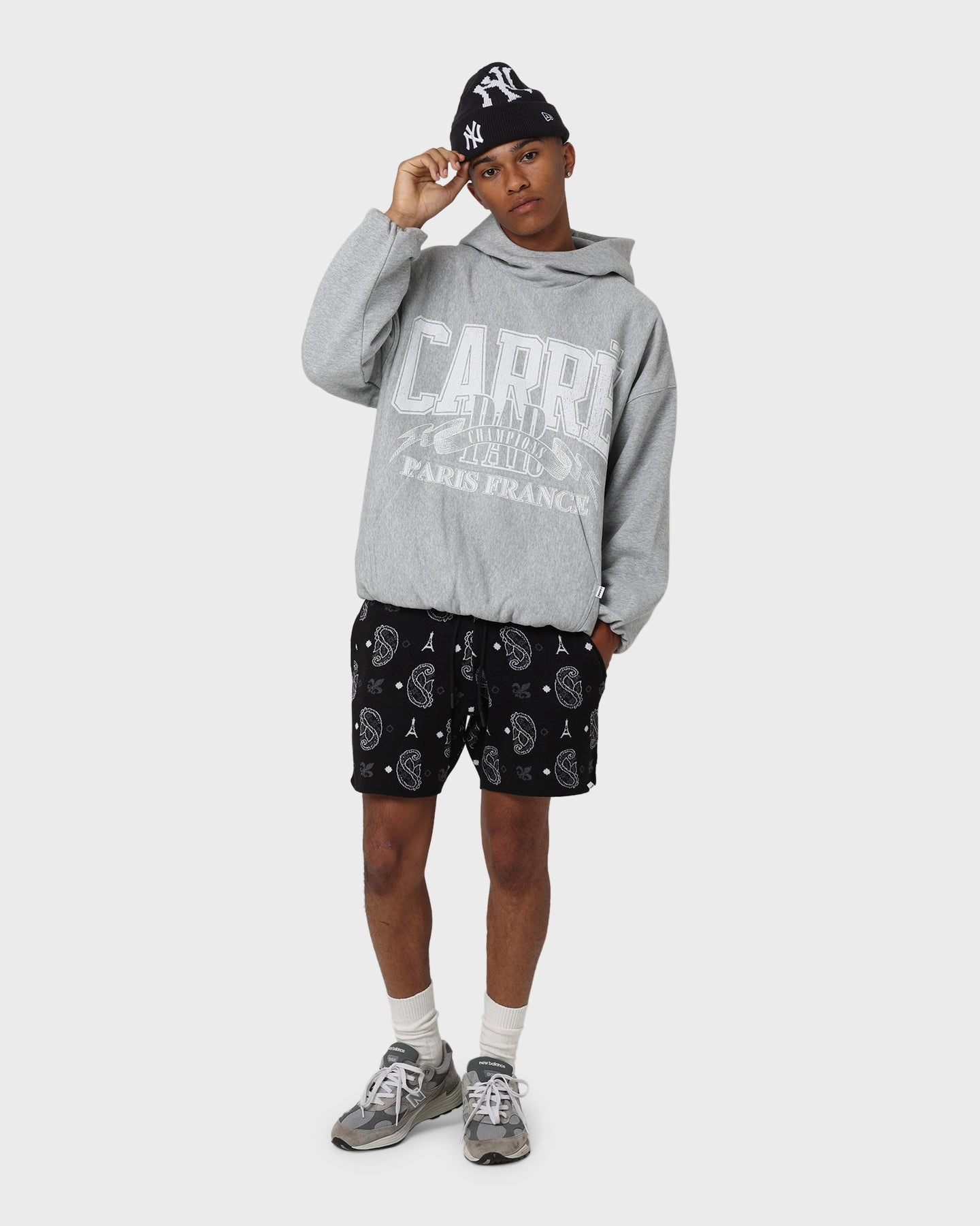 Reflective Trim Detail Carre Big Bandana Knitted Shorts Black