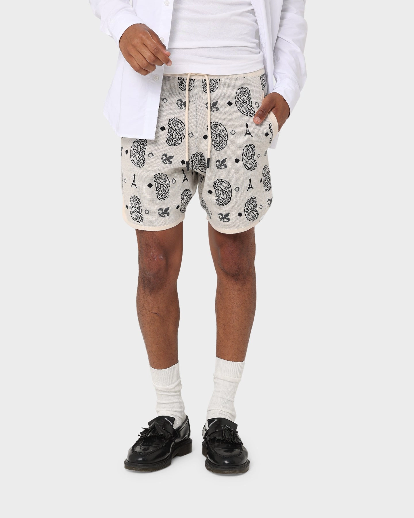 Carre Big Bandana Knitted Shorts Off White Active Shorts Wedges
