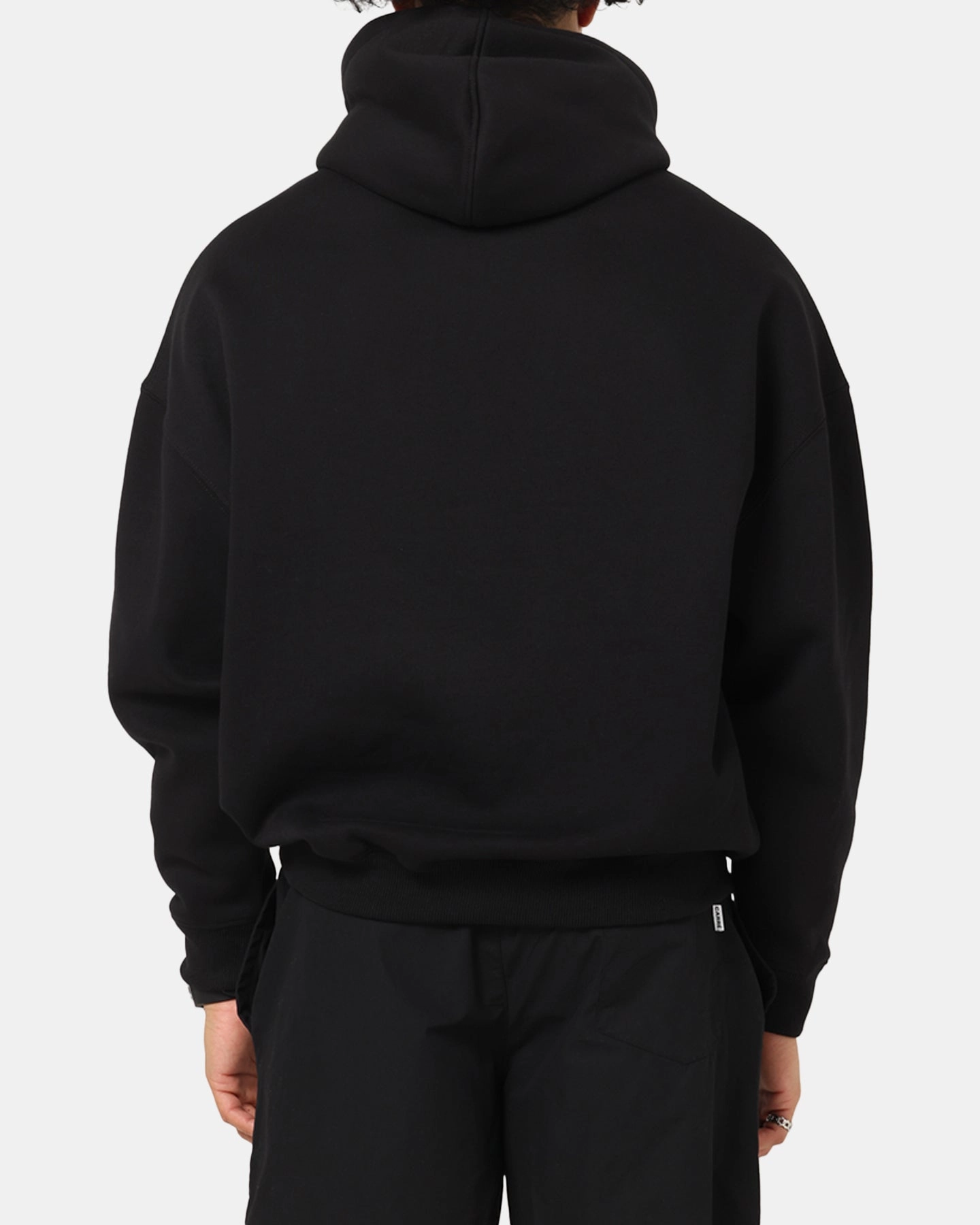 Flexible Waistband Carre Block Star Hoodie Black