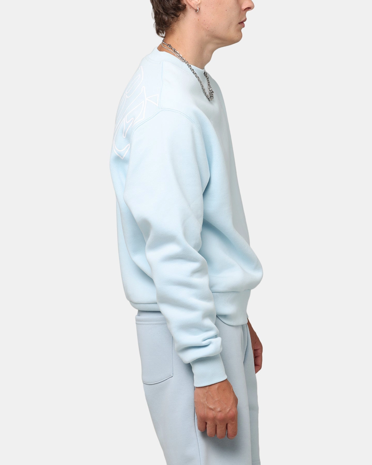 Temperature Regulating Fabric Quick drying material Carre Bloom Crewneck Light Blue