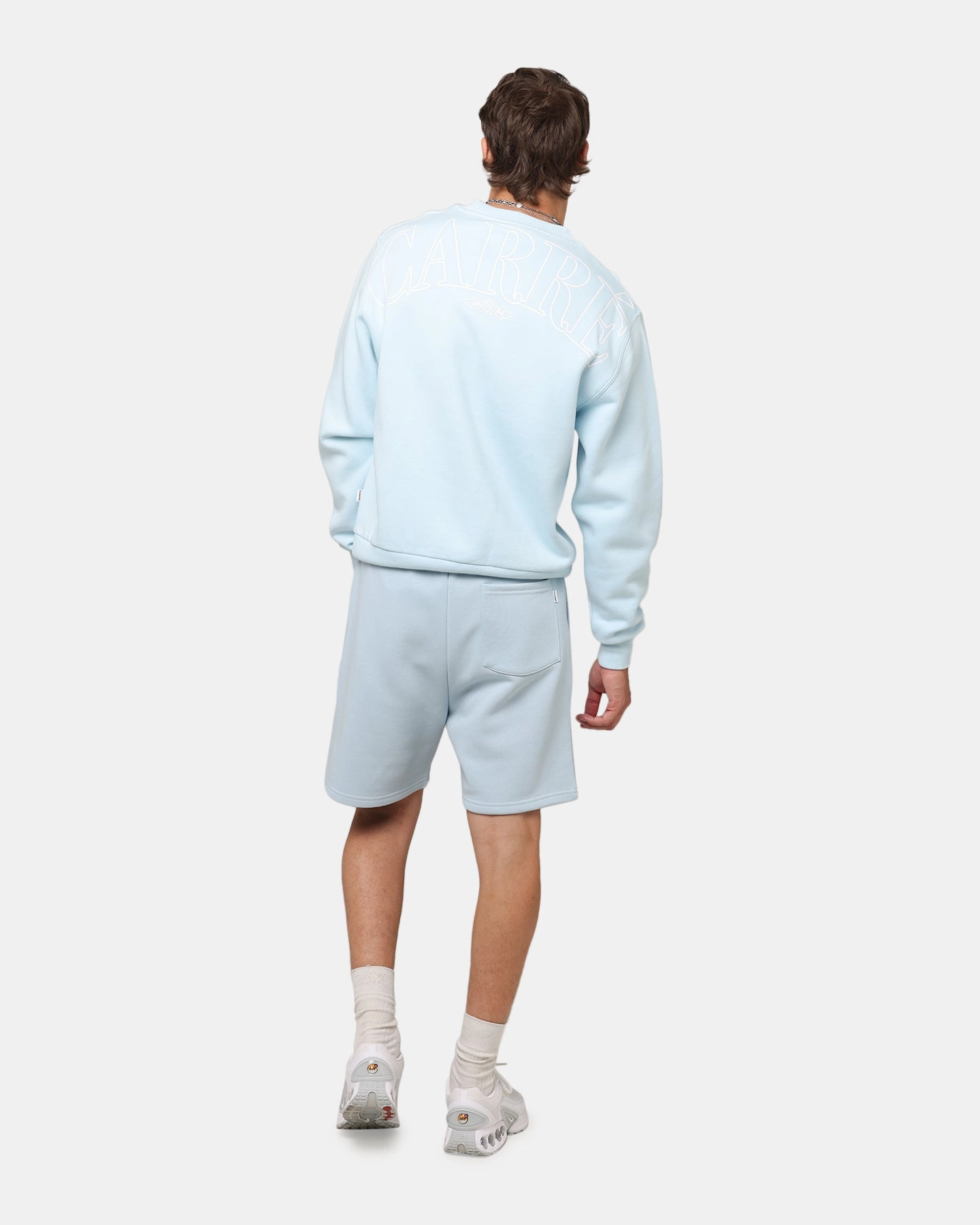 Winter Perfection Stylish Wear Carre Bloom Crewneck Light Blue