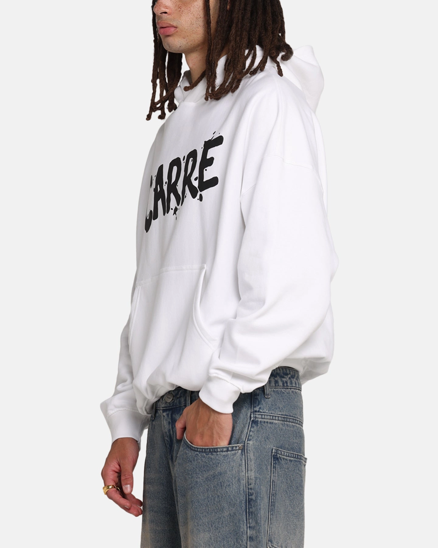 Comfy Street Street Edge Carre Blotted Hoodie White