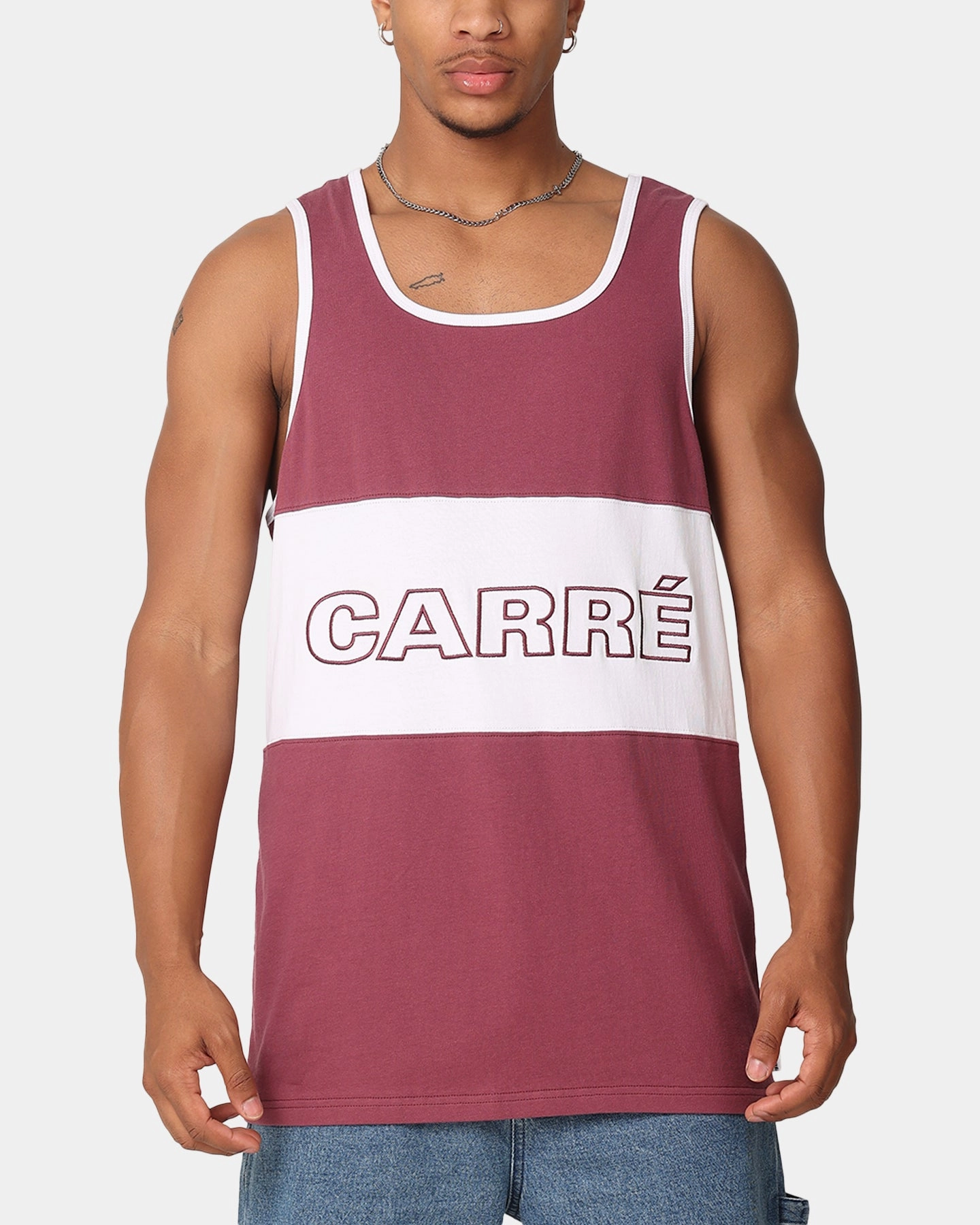 Carre Boost Panel Singlet Maroon Sporty Layer Look Flexible Wear