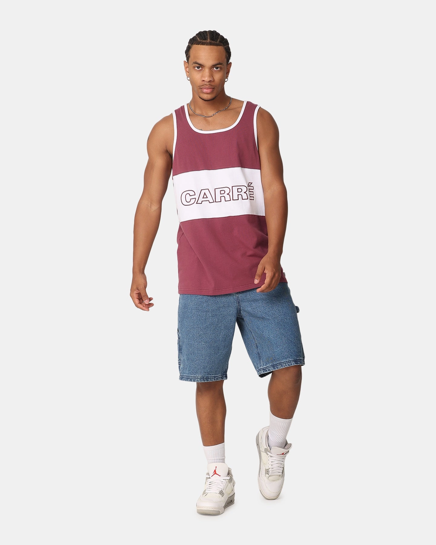 EcoFriendlyMaterial Sporty Comfort Wear Carre Boost Panel Singlet Maroon