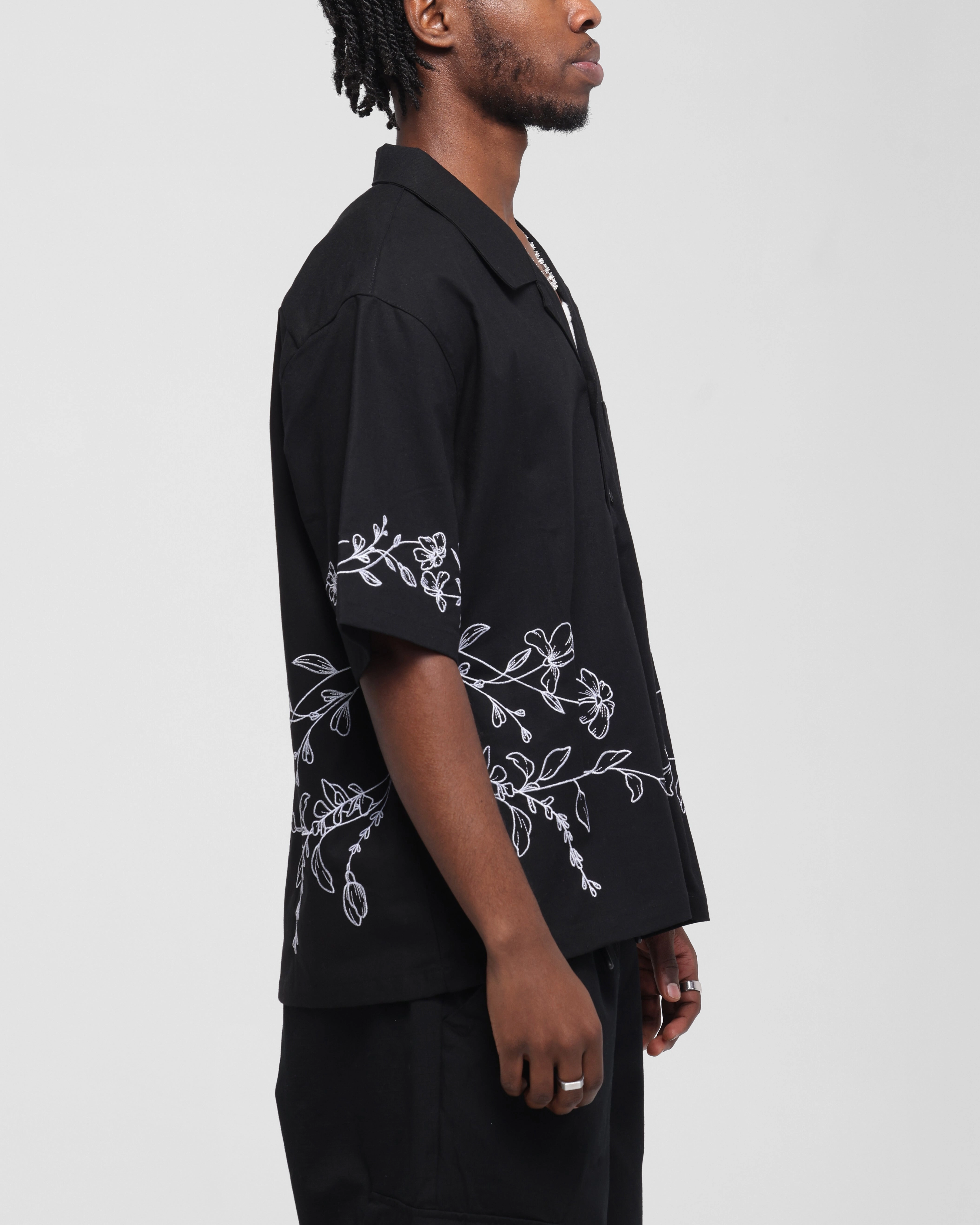 Carre Botanica Button Up Shirt Black ethical fashion