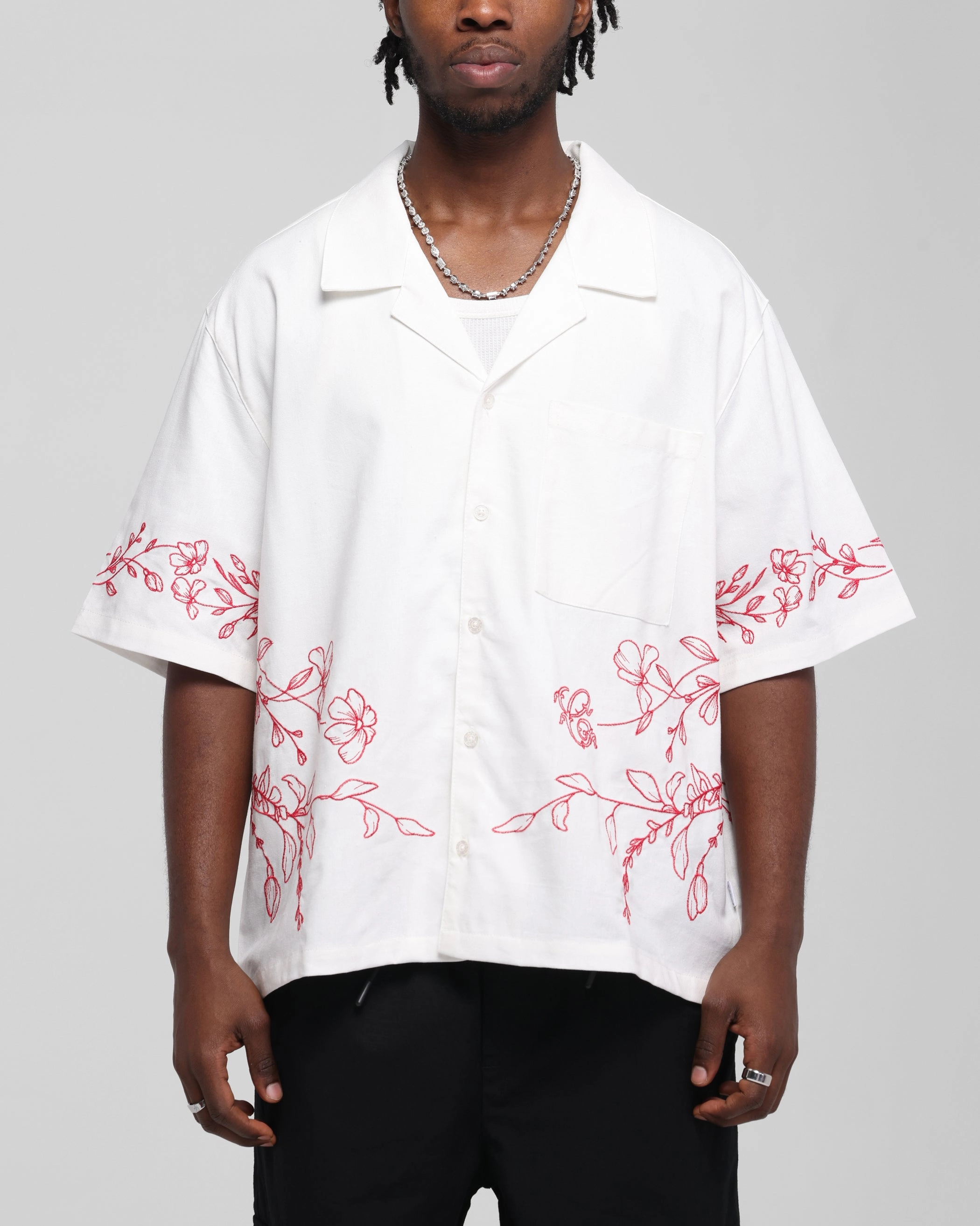 Carre Botanica Button Up Shirt Off White Animal Print