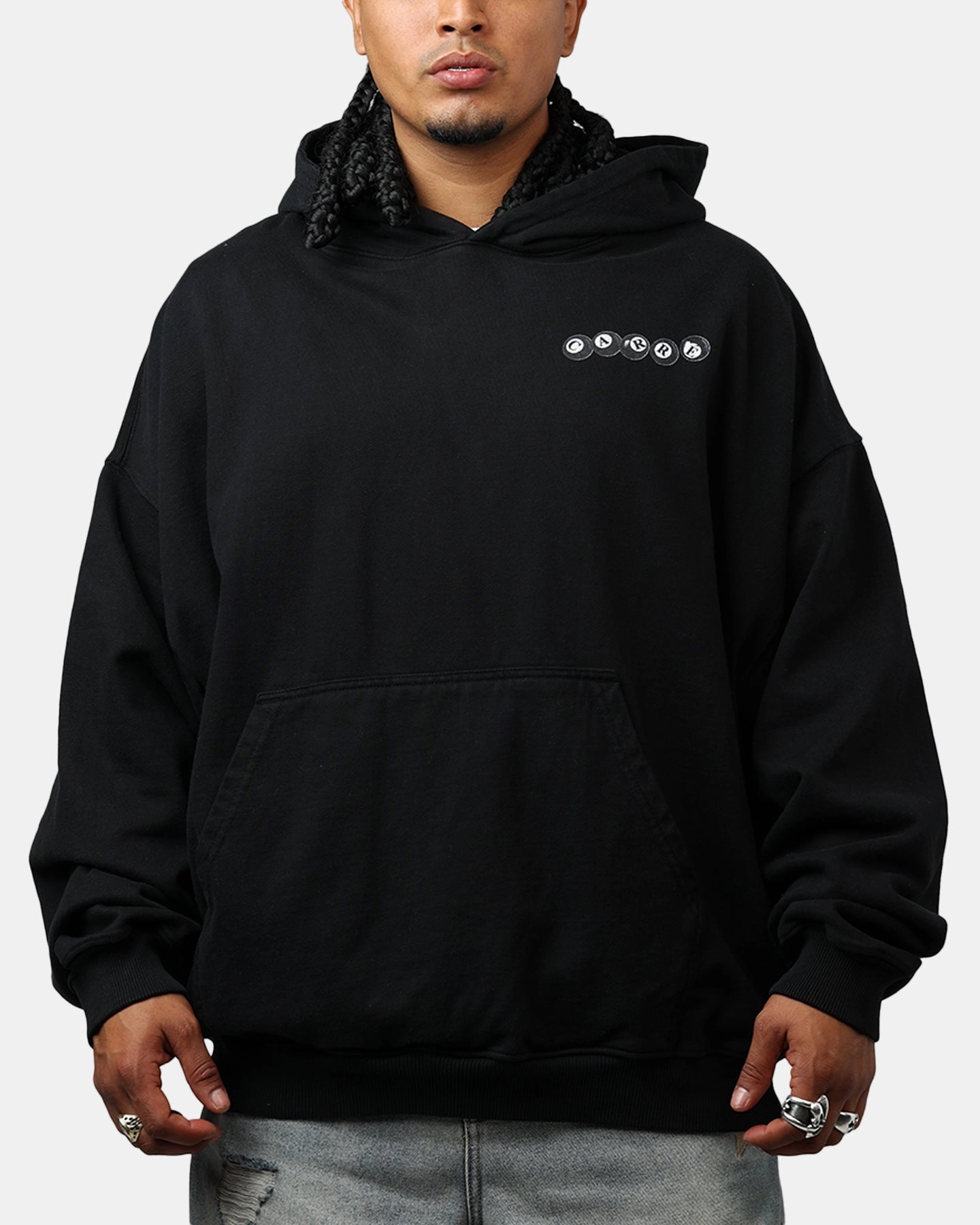 non adjustable Carre Break Hoodie Black
