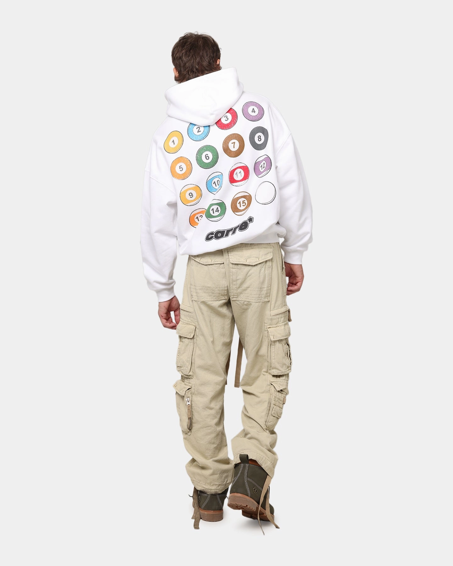 Fray Resistant Finish painters Carre Break Hoodie White