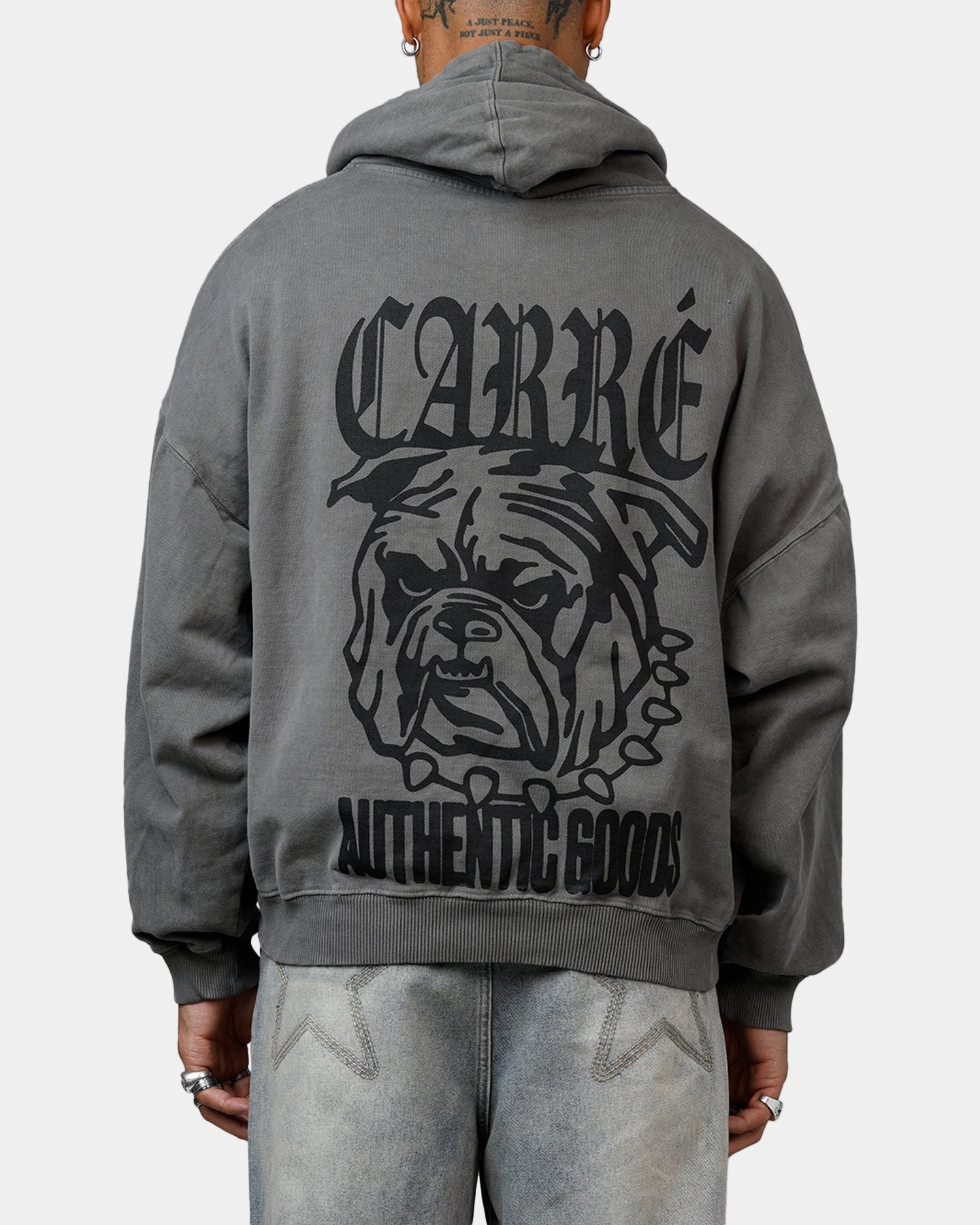 Style Statement Carre Bulldog Premium Hoodie Washed Charcoal