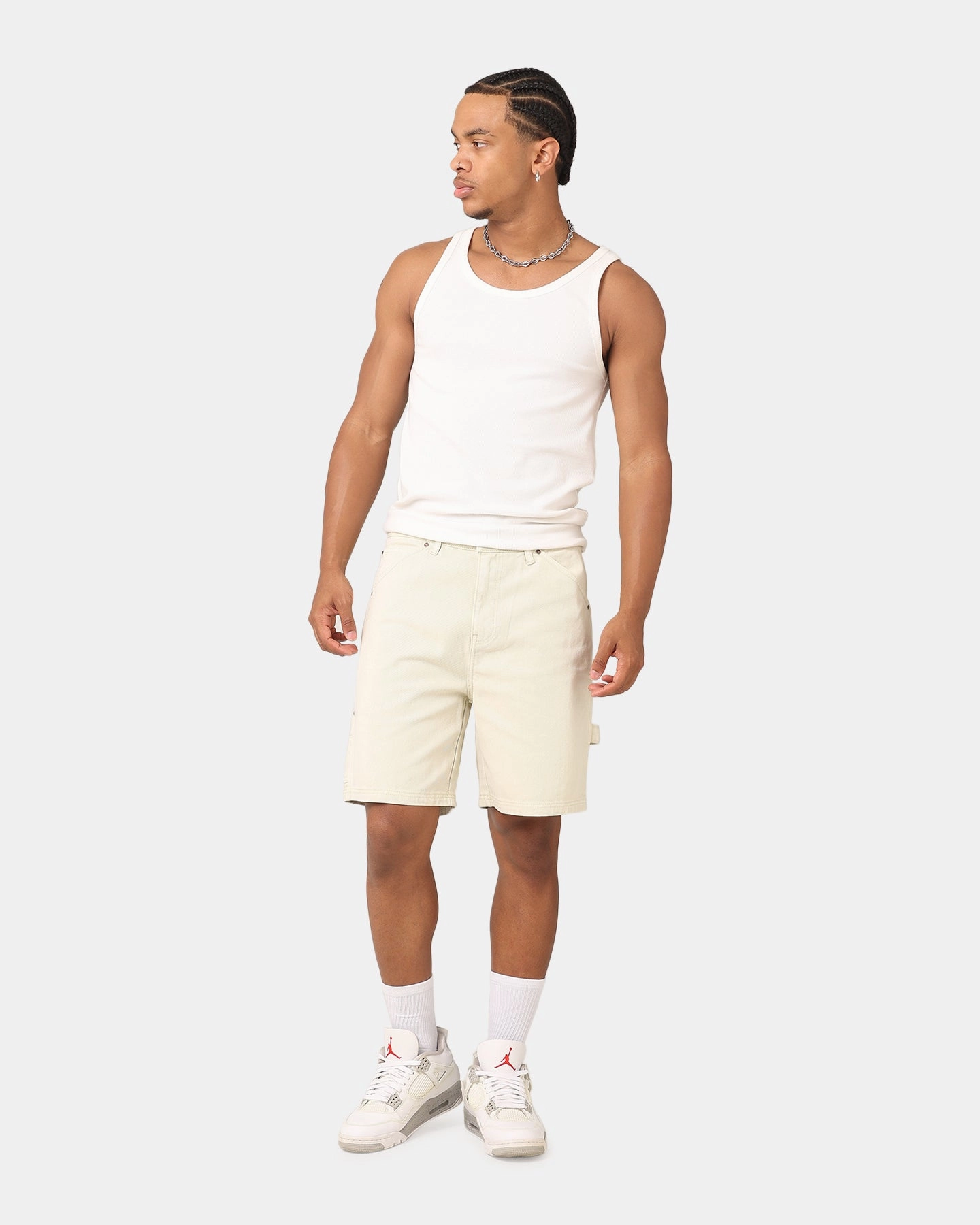 Carre C-Star Denim Shorts Stone Athletic Cut Basic Feel