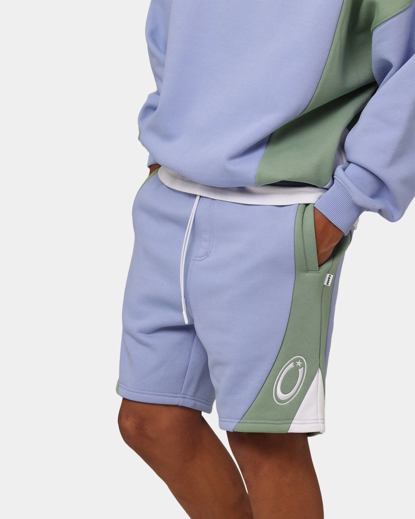 Carre C Star Panelled Shorts Pale Blue Fashion Accessory Street Chic