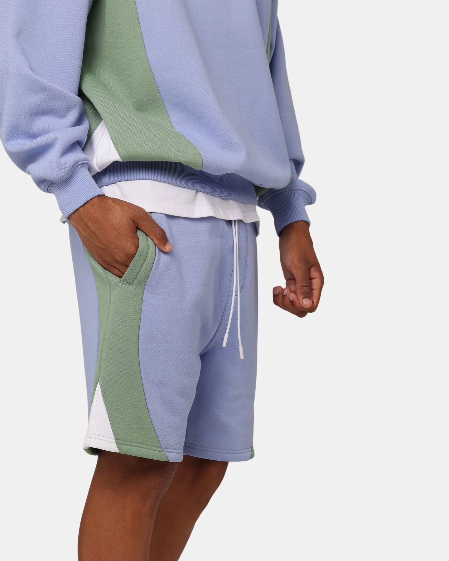 Carre C Star Panelled Shorts Pale Blue Socks