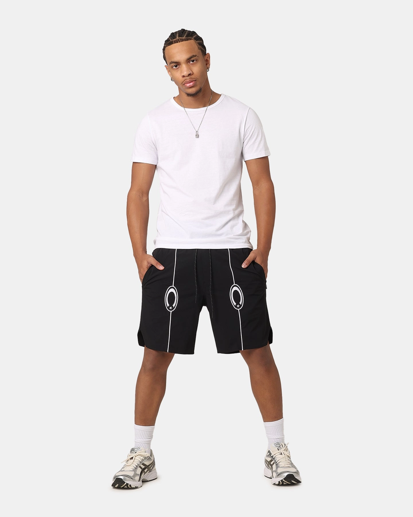 Simple Appeal Carre C-Star Pipe Track Shorts Black