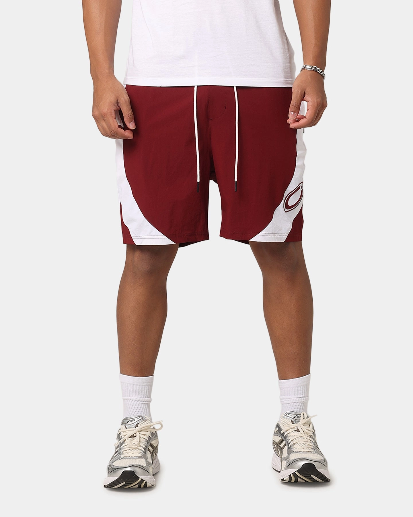 Carre C-Star Warm Up Shorts Maroon/White Wedges stretchy design