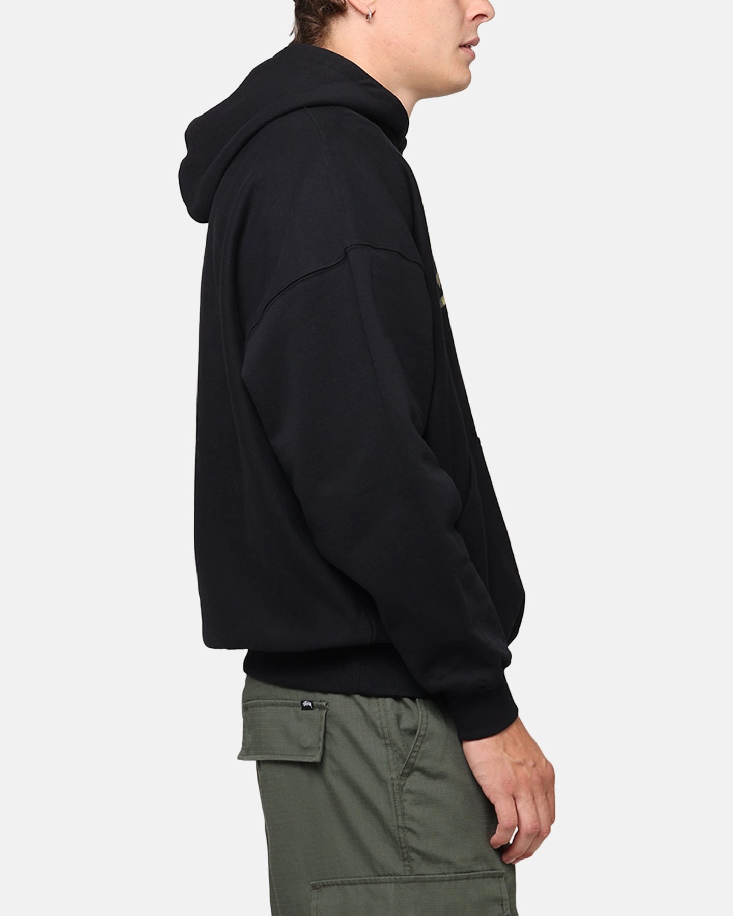 Bear like Carre Camo Script Hoodie Black