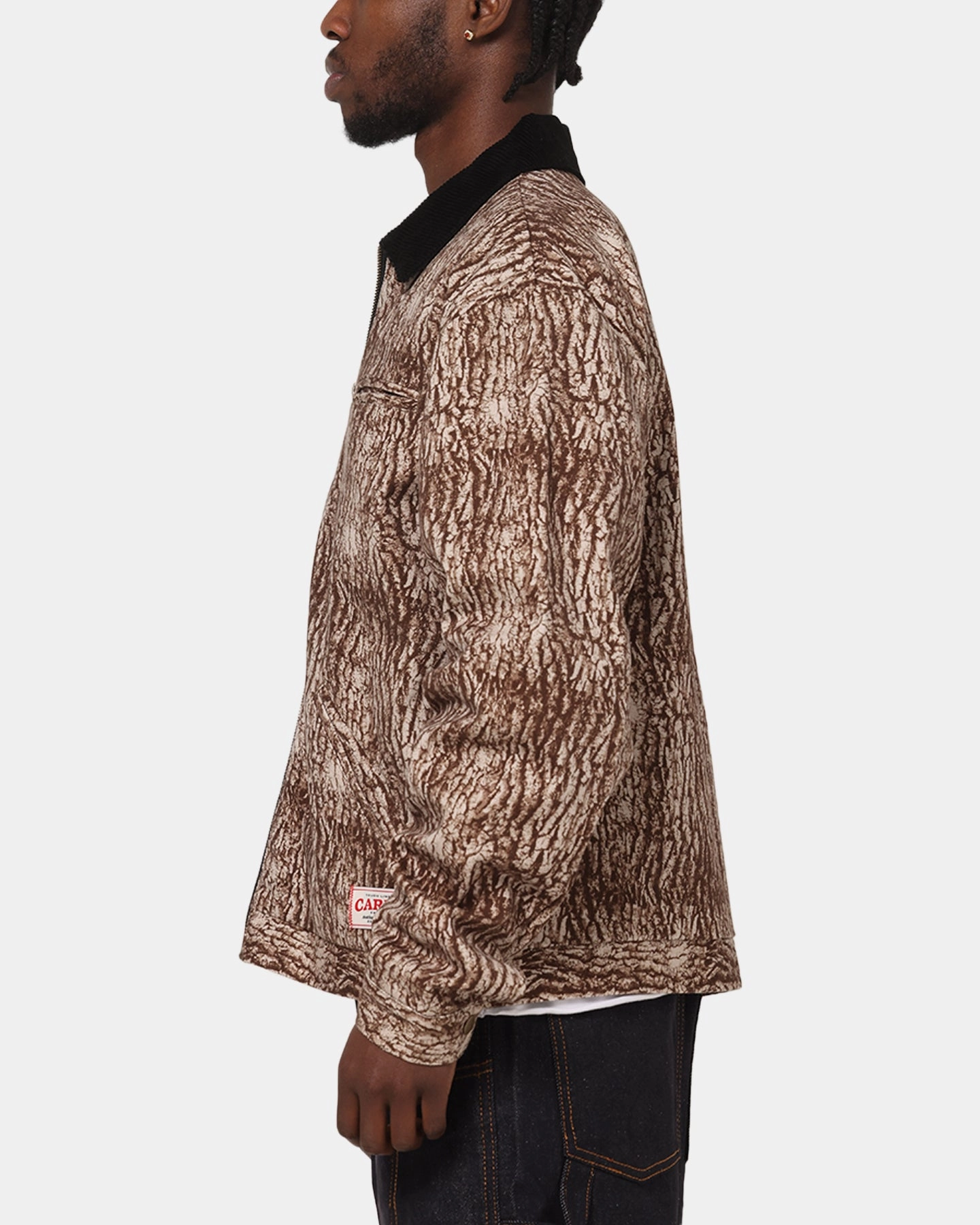 Moisture wicking Cream Carre Canvas Jacket Tree Bark