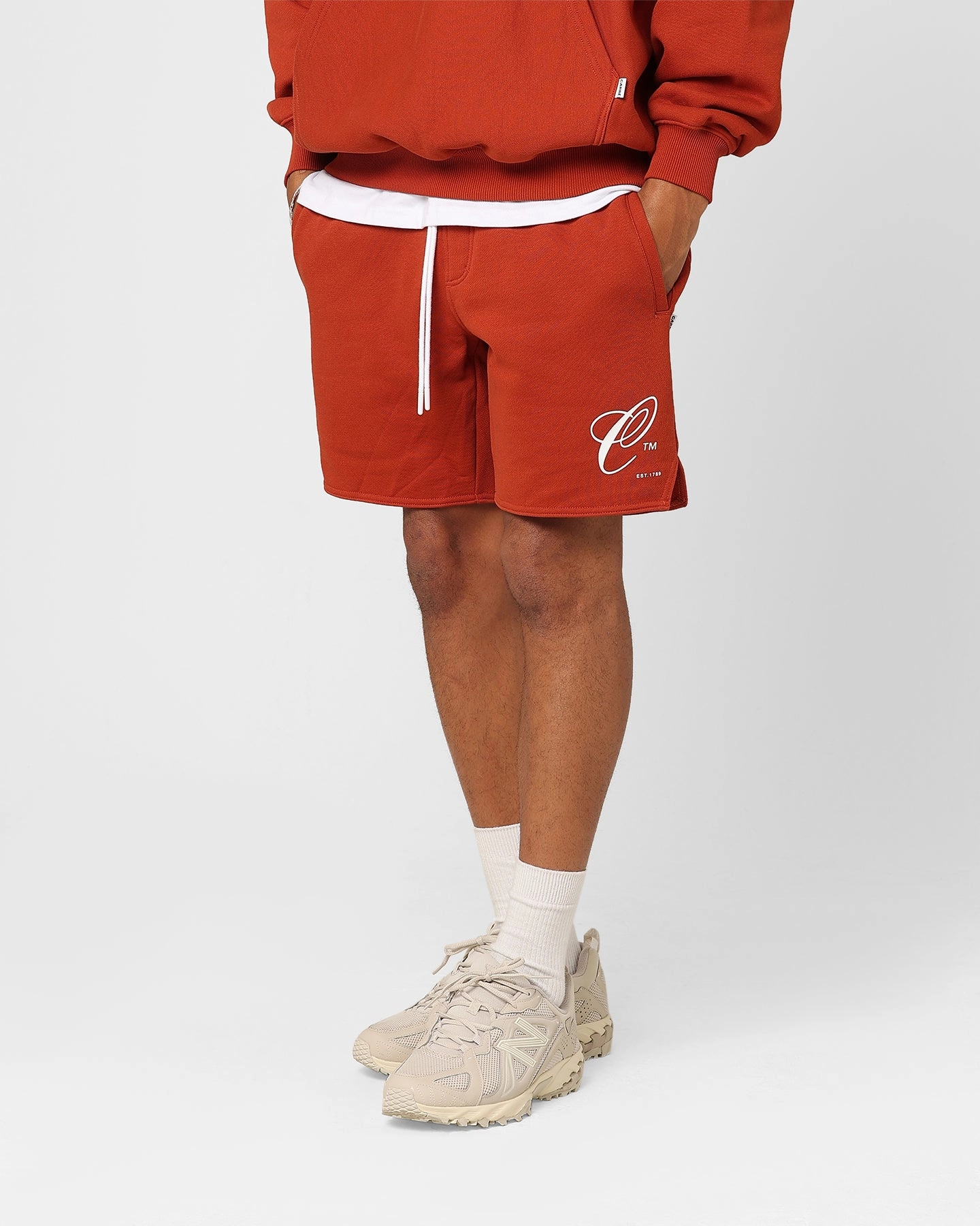 Secure Zipper Closure Carre Capital C Terry Shorts Brick