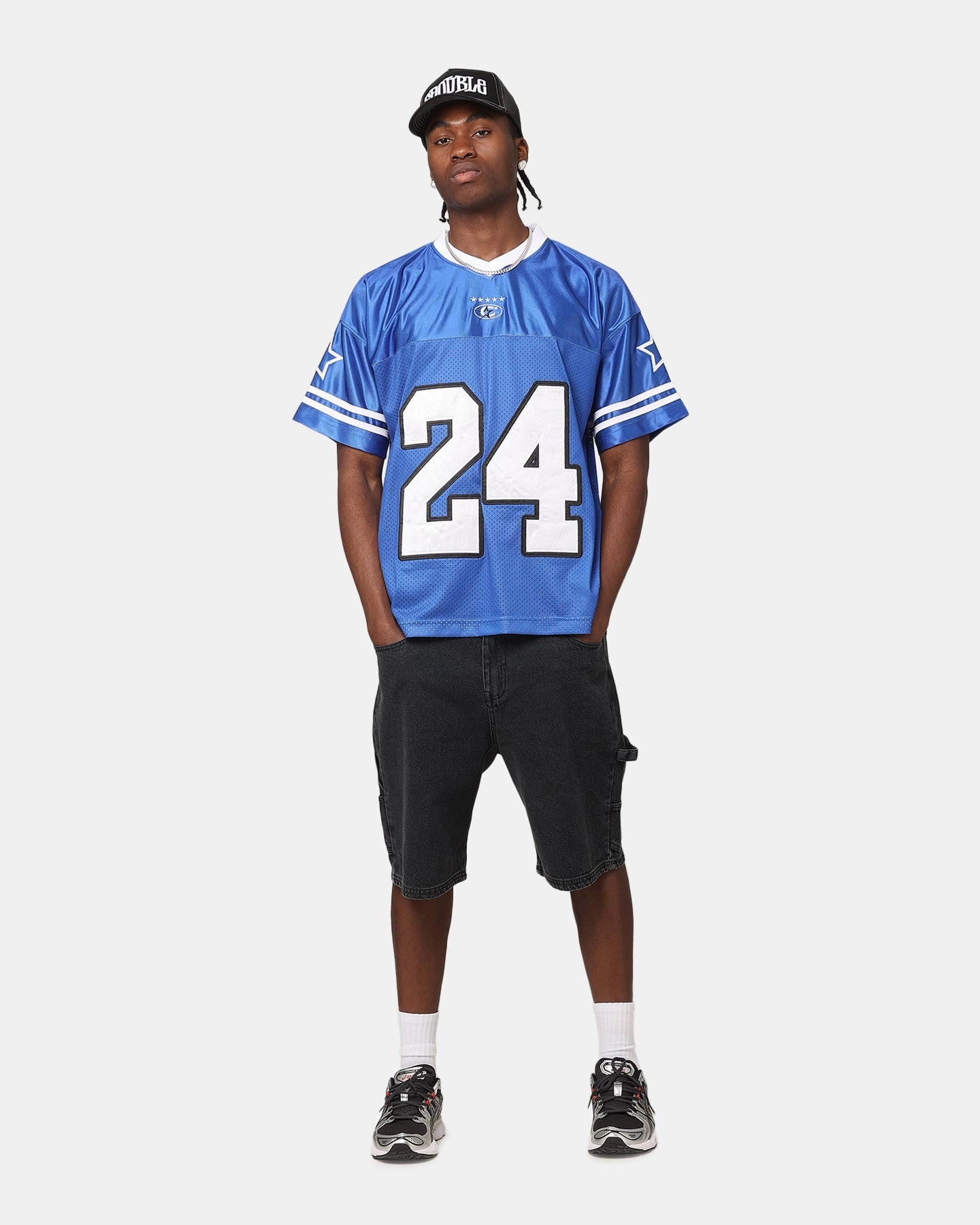 Double Layered Construction Carre Carpenter Jorts Black