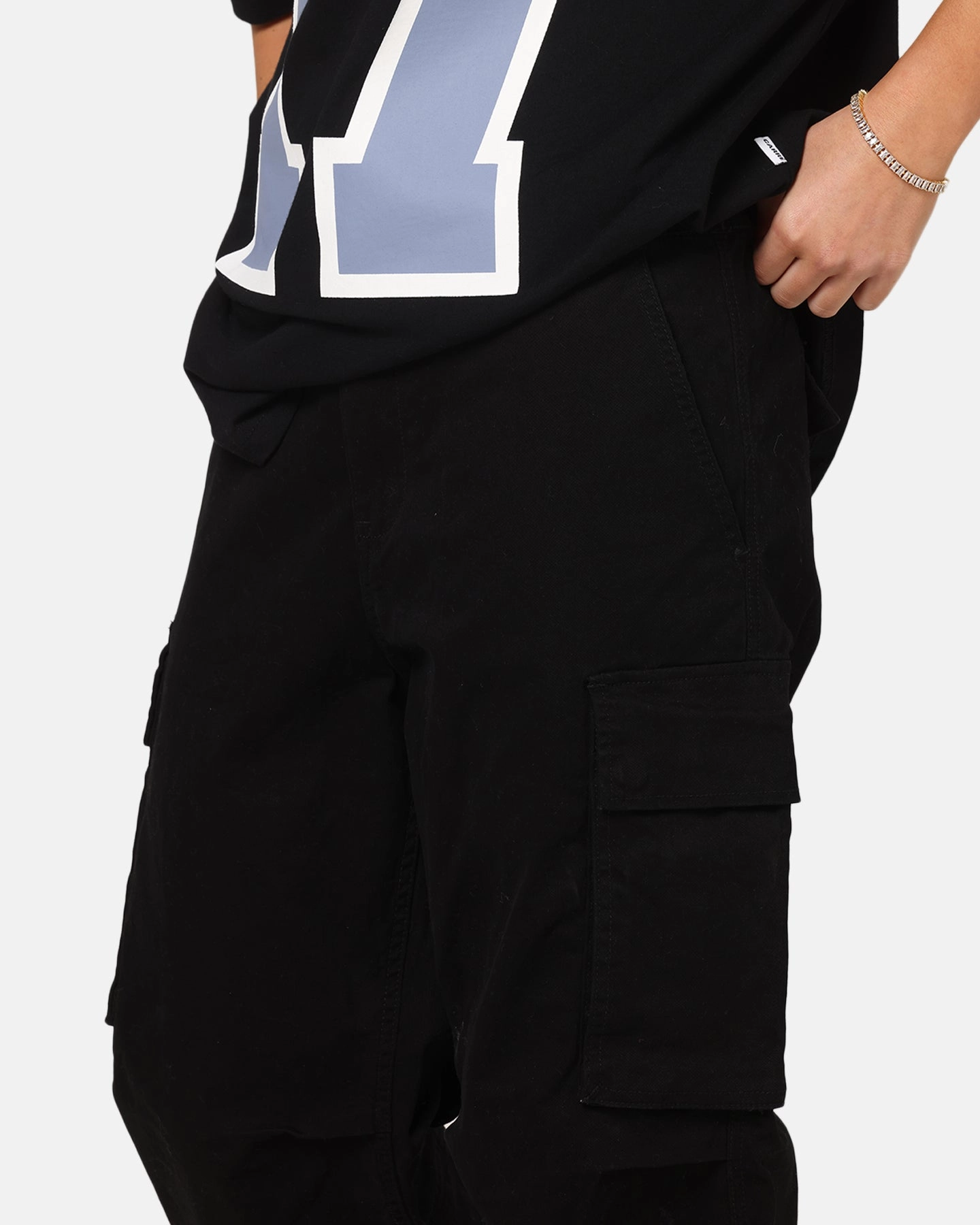 Polished Look Carre Classic Cargo Pants Black